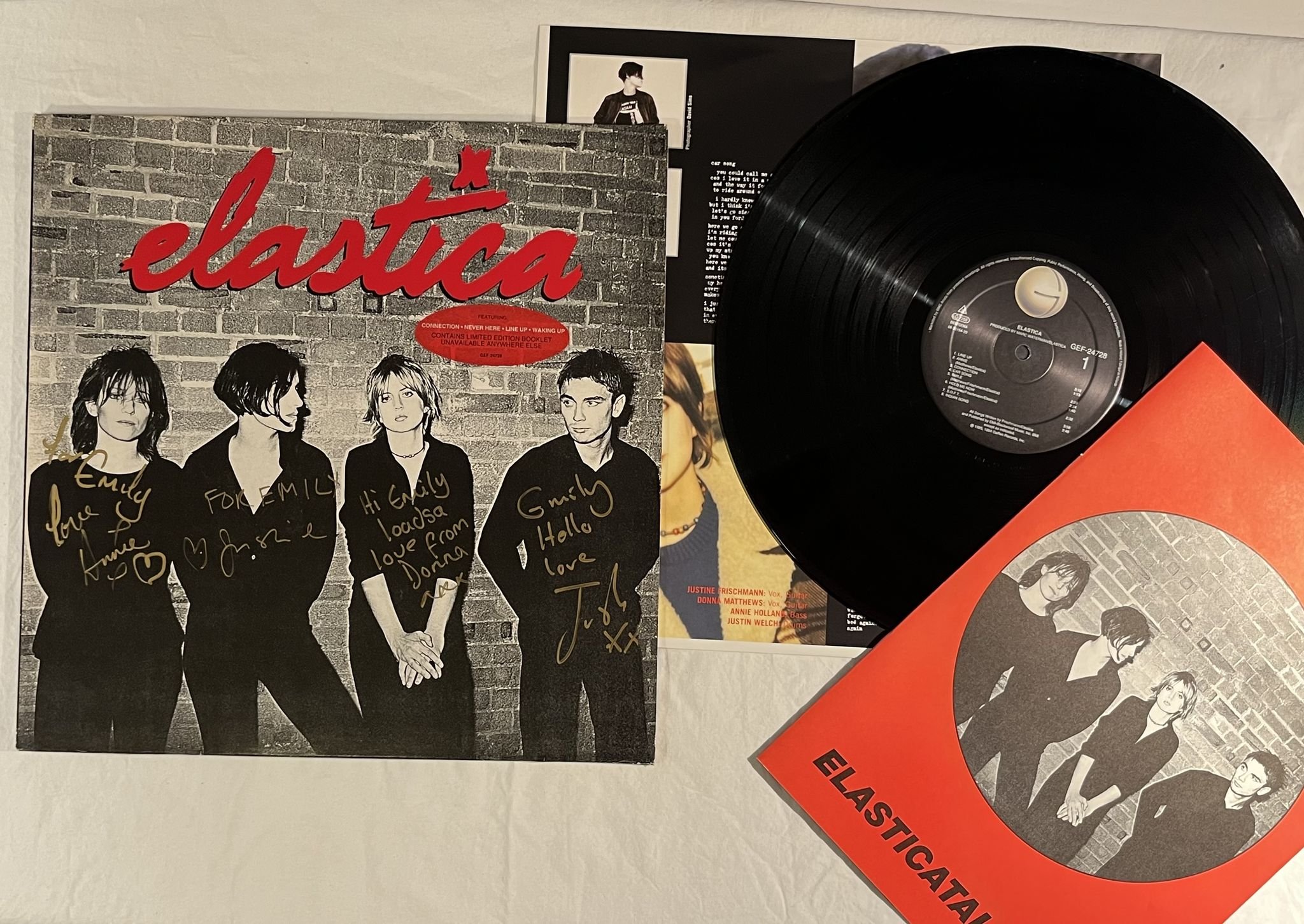 Omslagsbild för skivan ELASTICA s/t LP + 7"flexi -95 GEFFEN GEF 24728