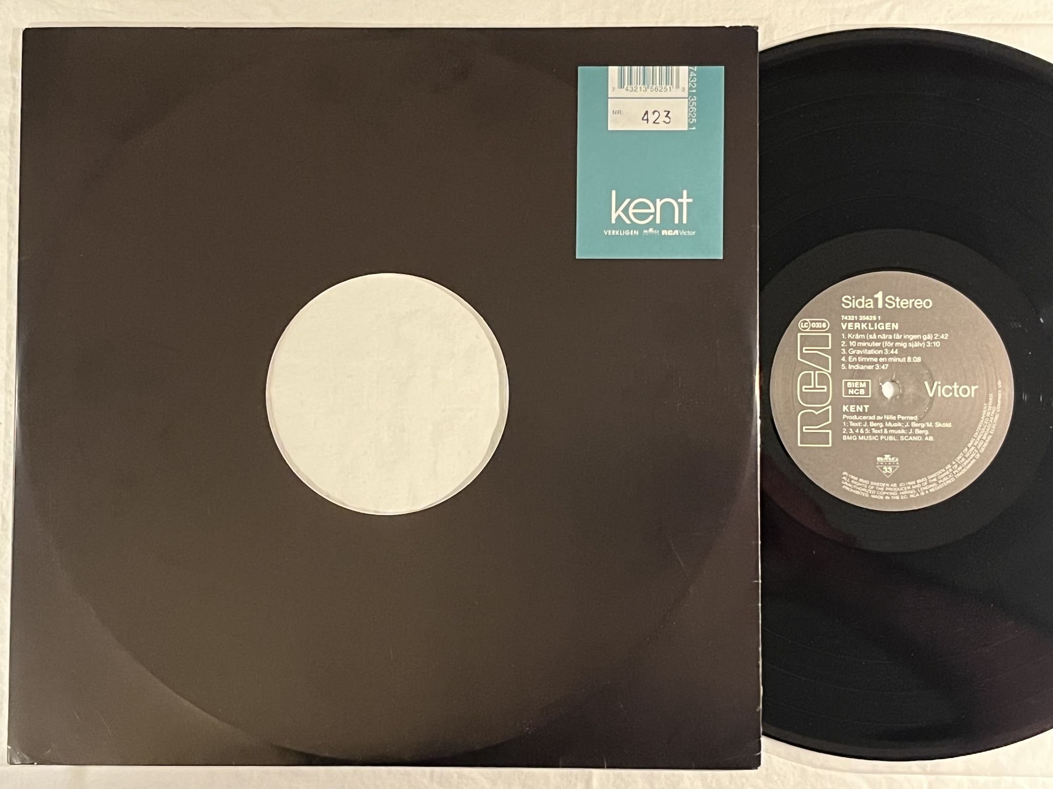 Omslagsbild för skivan KENT verkligen 12" Swe -96 BMG 74321 35625 1 ** MEGA RARE NUMBERED ED 423/500 **