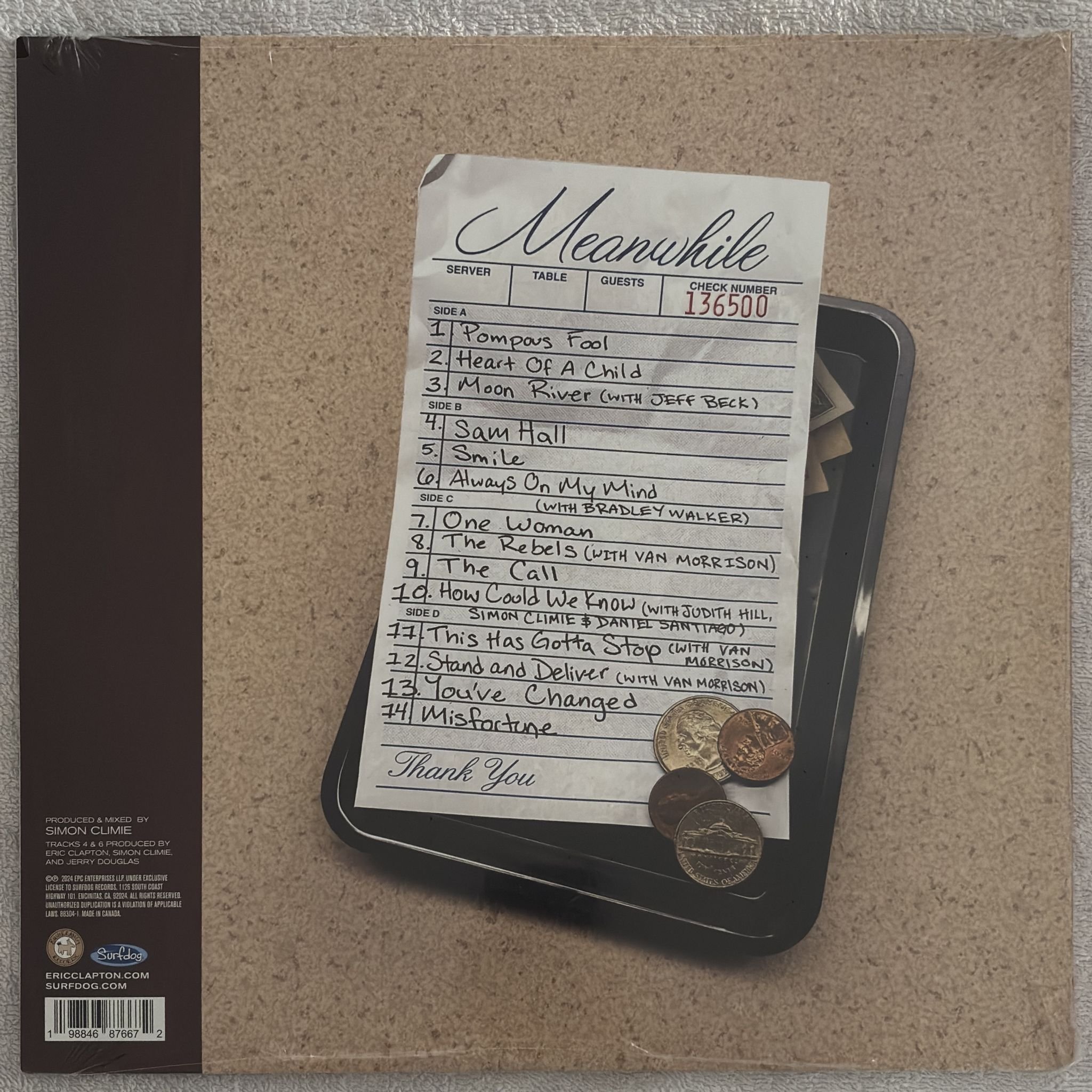 Omslagsbild för skivan ERIC CLAPTON Meanwhile 2xLP Surfdog Records 88304-1