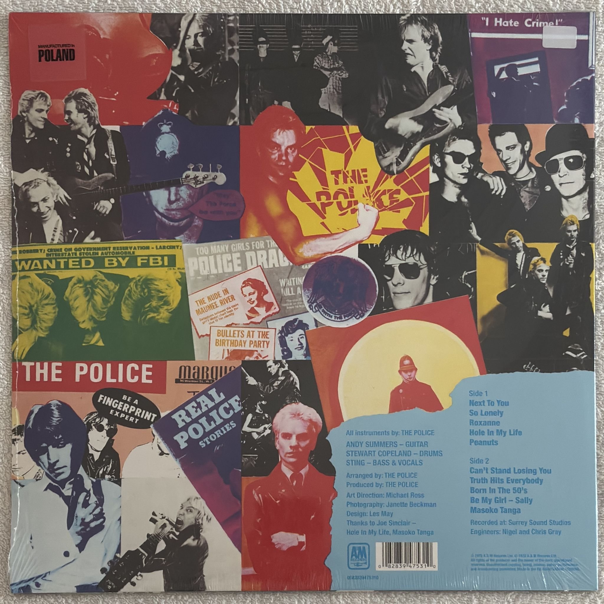 Omslagsbild för skivan THE POLICE Outlandos D'Amour LP A&M Records 0082839475310