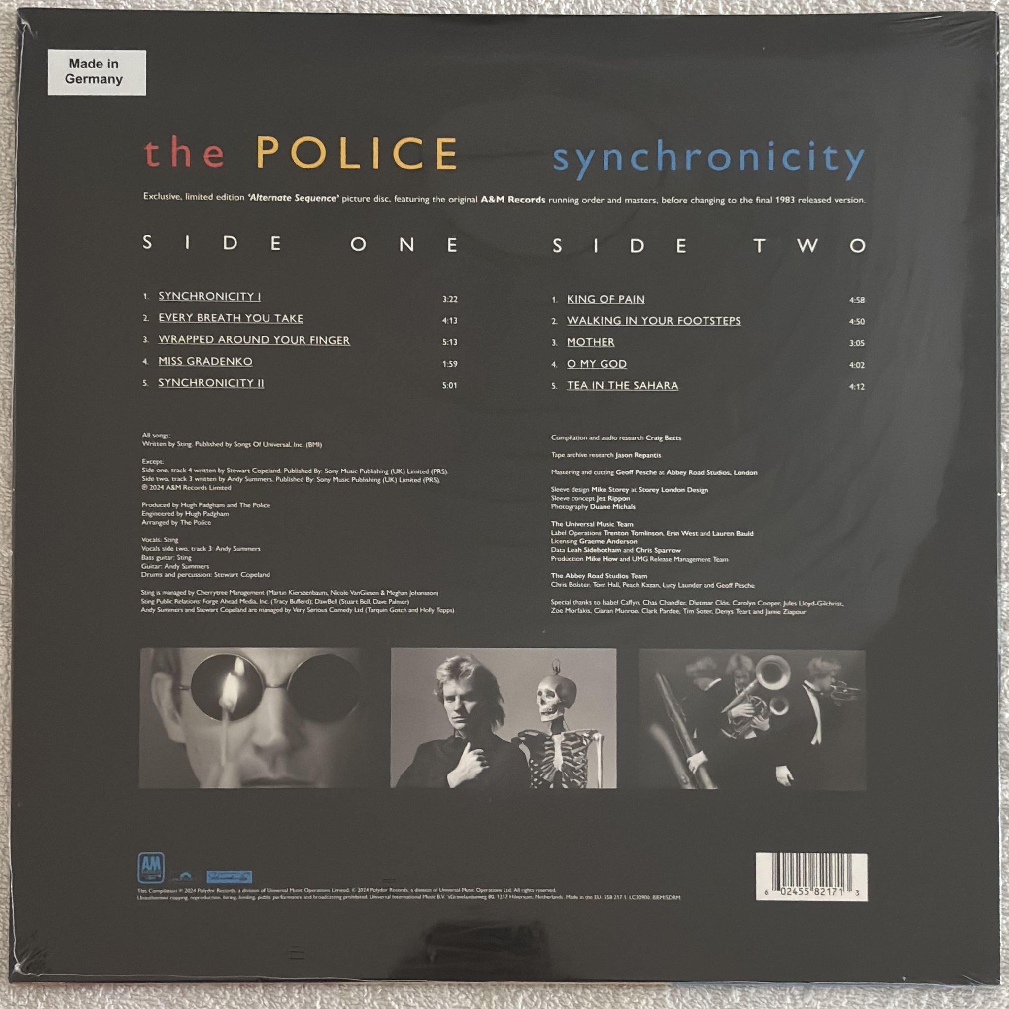 Omslagsbild för skivan THE POLICE Synchronicity LP A&M Records 5582171