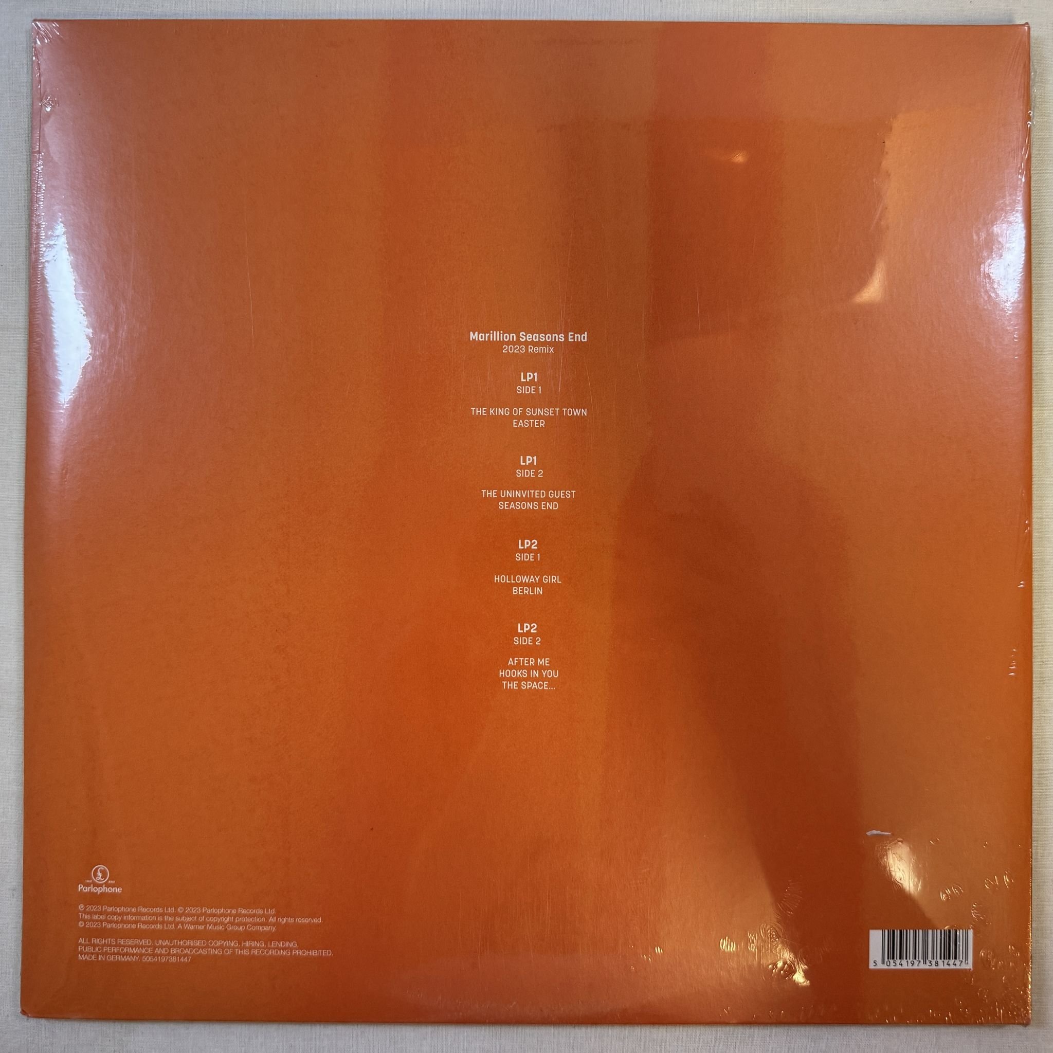 Omslagsbild för skivan MARILLION seasons end 2XLP -2023 Parlophone – 5054197381447