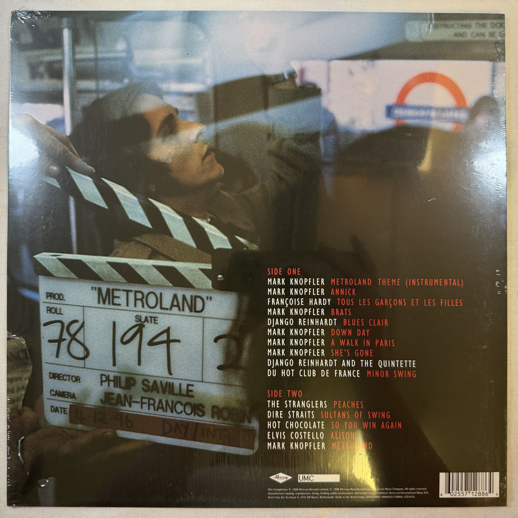 Omslagsbild för skivan MARK KNOPFLER music and songs from the film metroland LP -2020 00602557128864