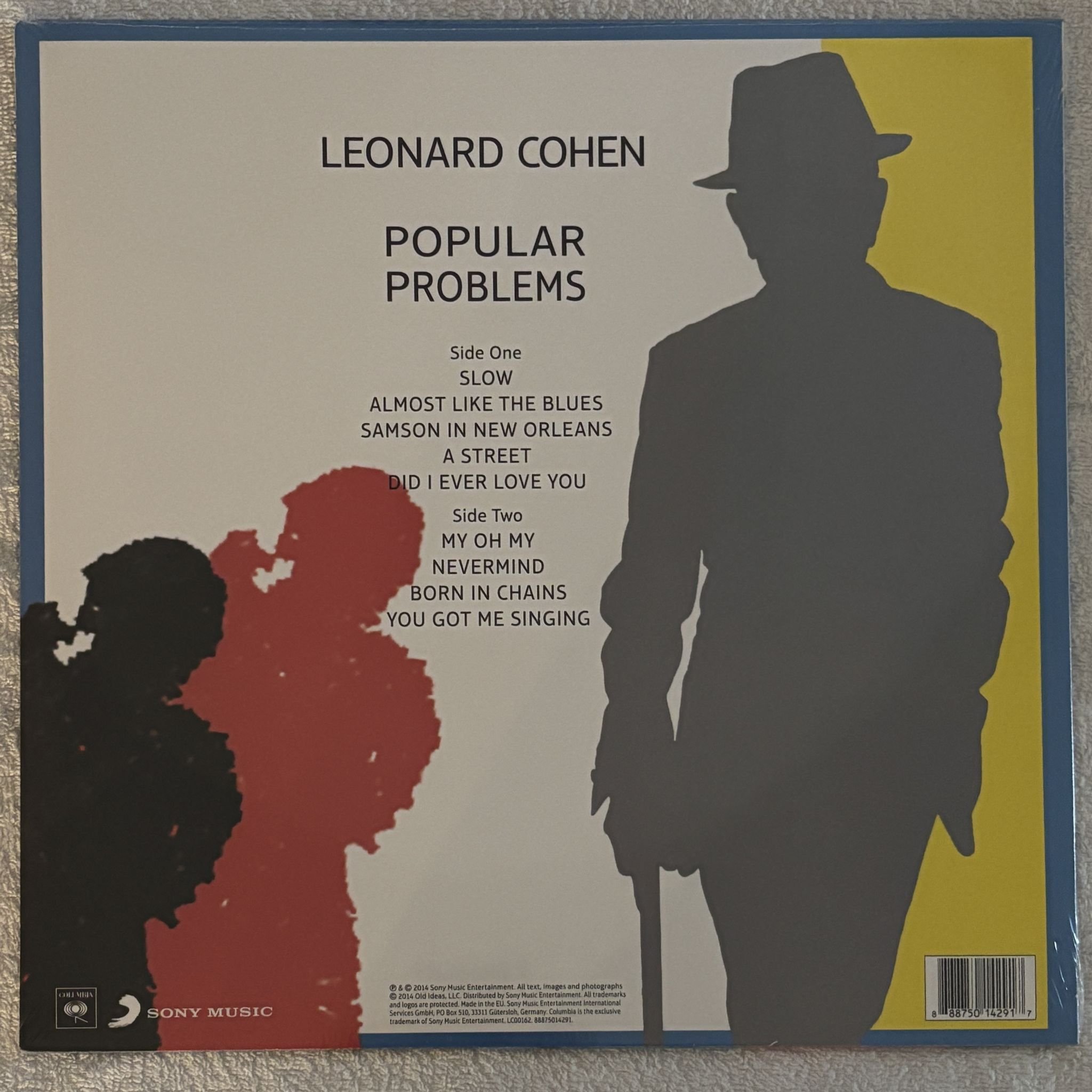 Omslagsbild för skivan LEONARD COHEN Popular Problems LP Columbia 88875014291