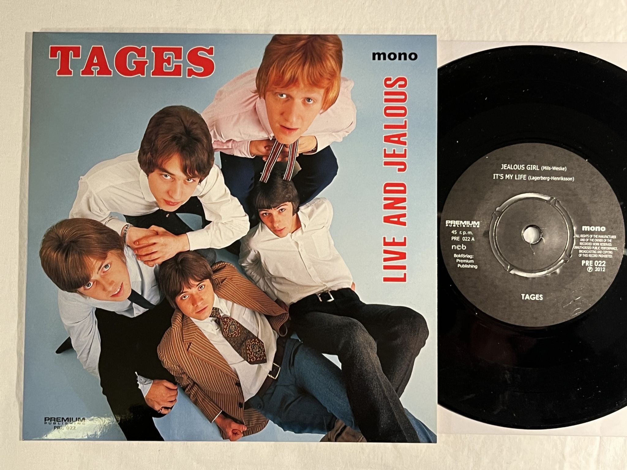 Omslagsbild för skivan TAGES jealous girl 7"ep 2012 PREMIUM PUBLISHING PRE 022