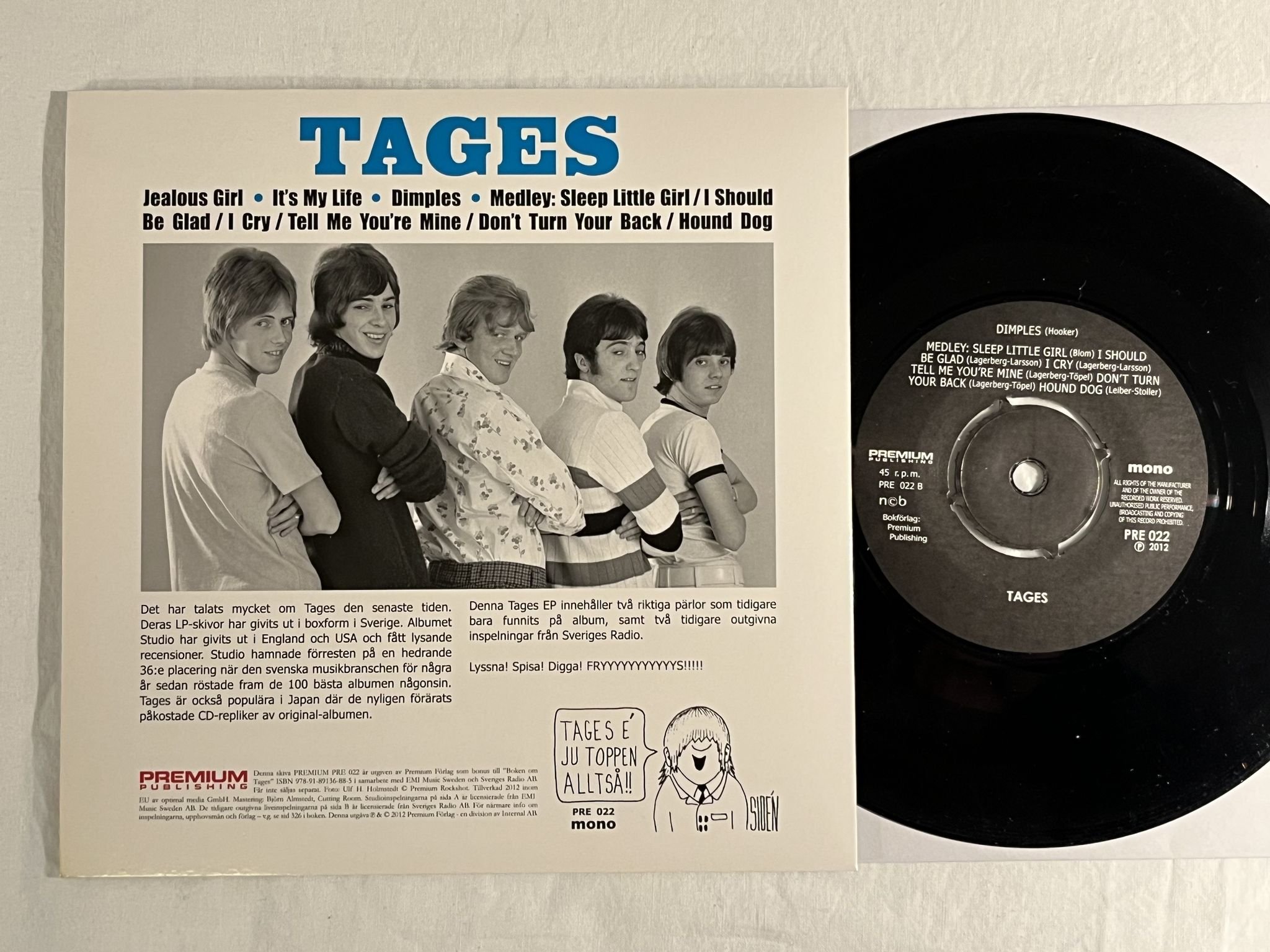 Omslagsbild för skivan TAGES jealous girl 7"ep 2012 PREMIUM PUBLISHING PRE 022