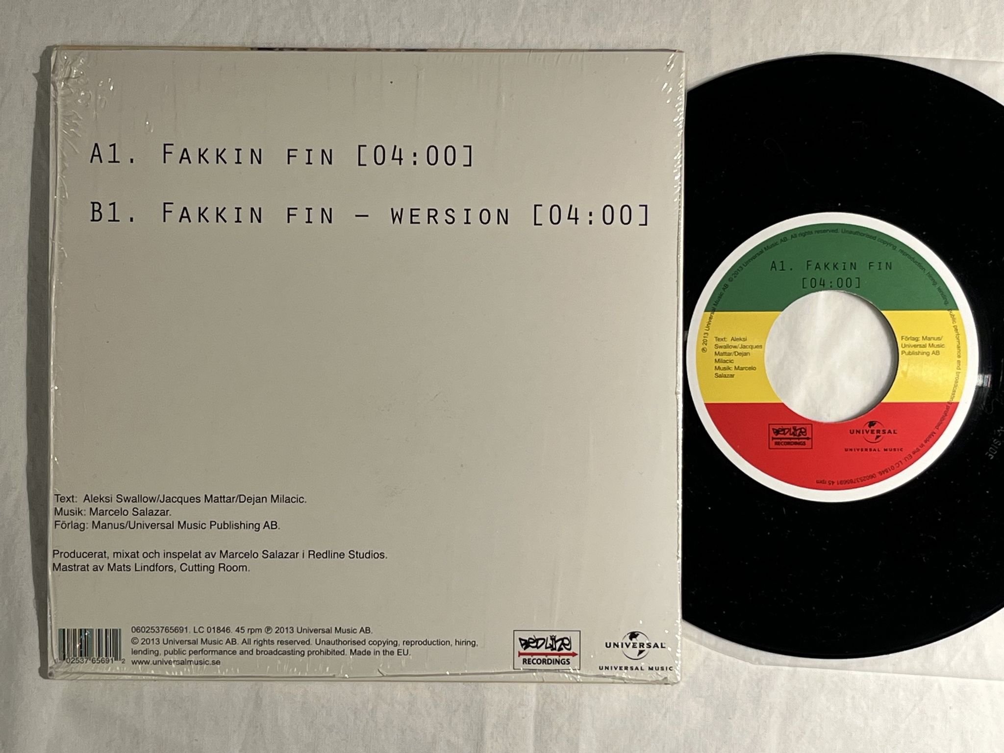 Omslagsbild för skivan LABYRINT fakkin fin 7" 2014 RED LINE