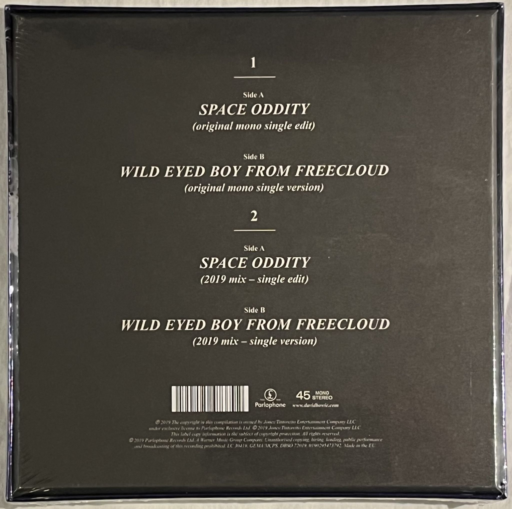 Omslagsbild för skivan DAVID BOWIE space oddity 2x7" Box Set 2019 PARLOPHONE ** Still Sealed **