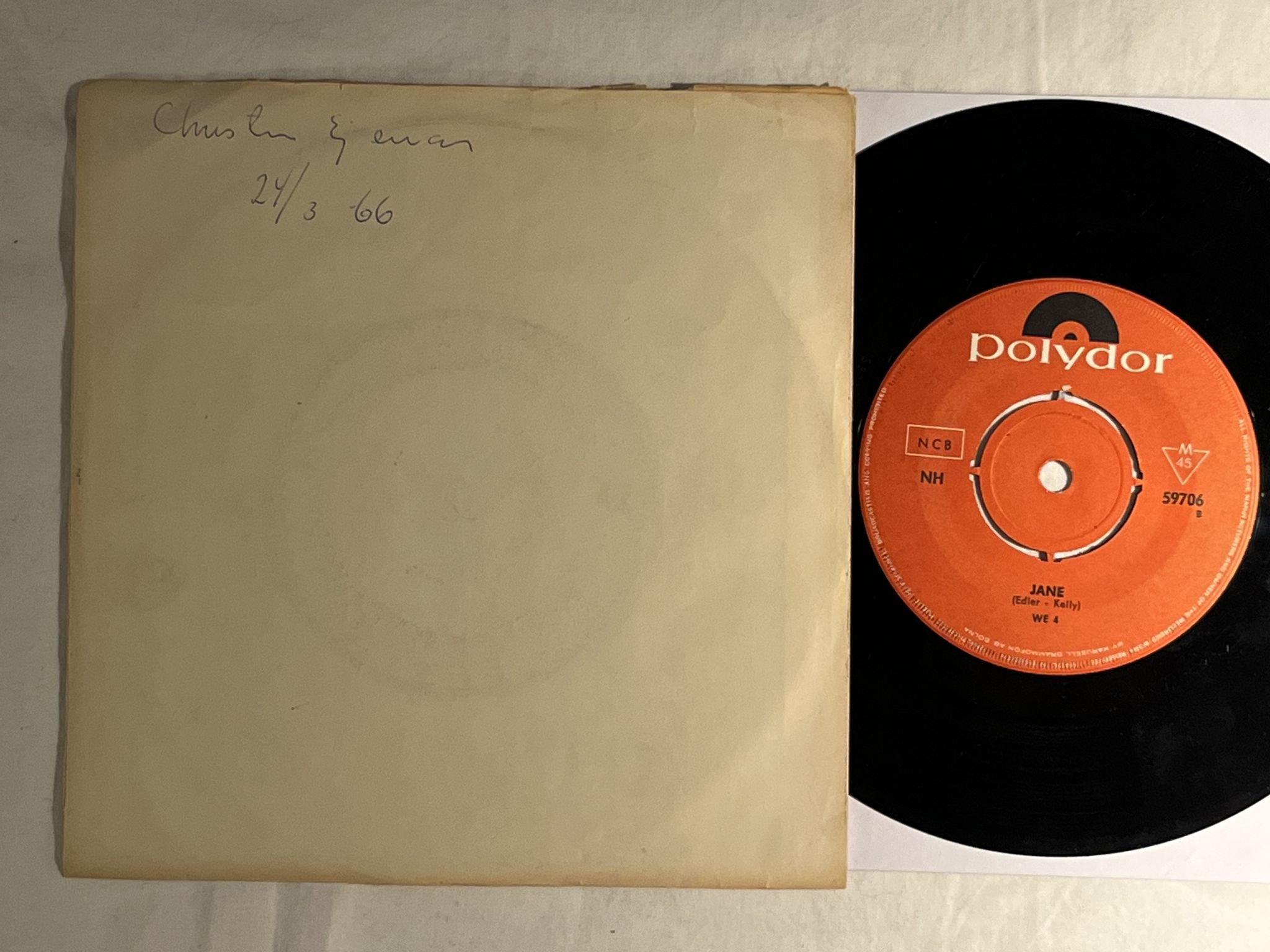 Omslagsbild för skivan WE4 remember 7" -65 Swe POLYDOR NH 59706