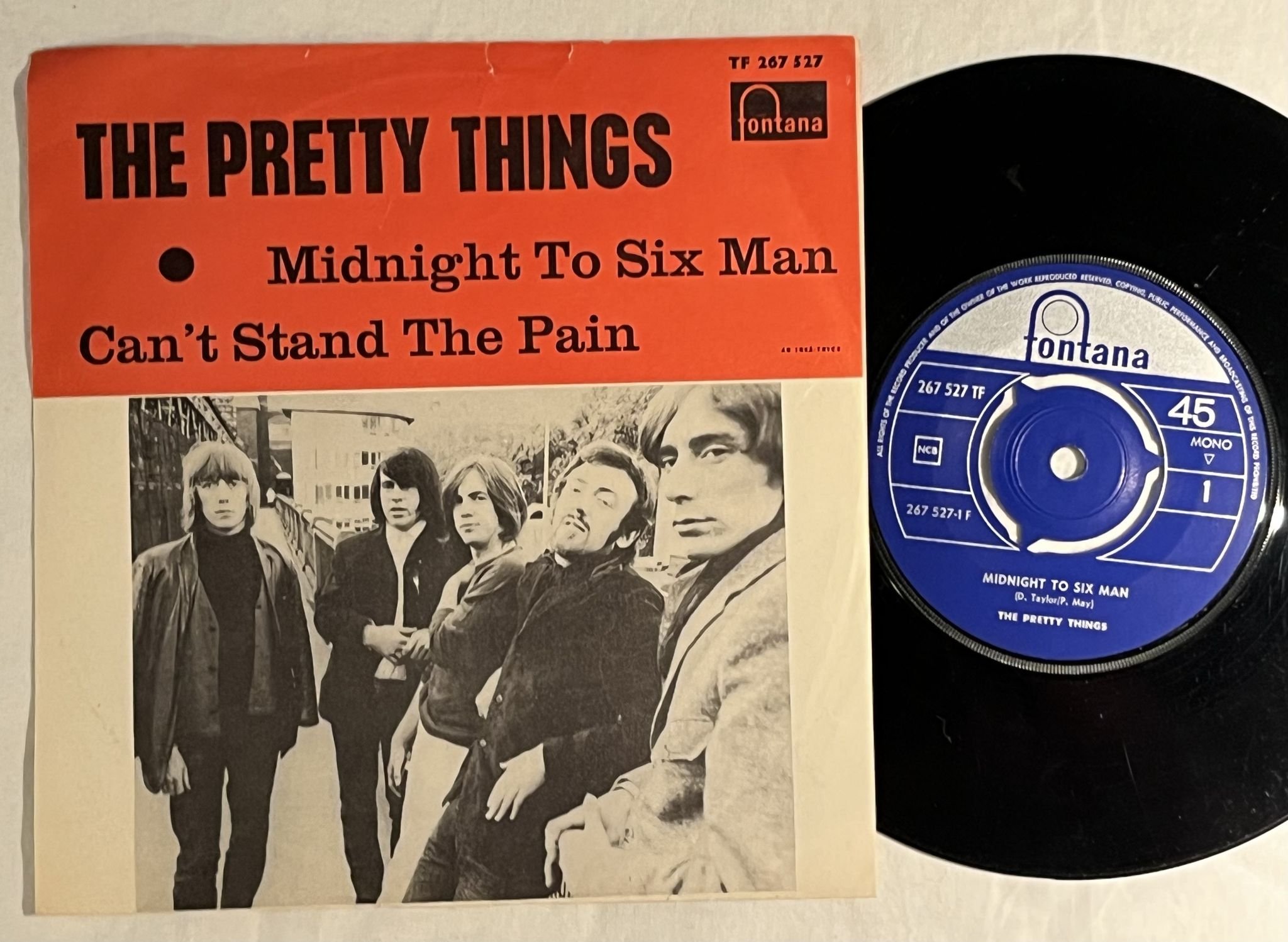 Omslagsbild för skivan THE PRETTY THINGS Midnight To Six Man 7" -65 Swe FONTANA TF 267527