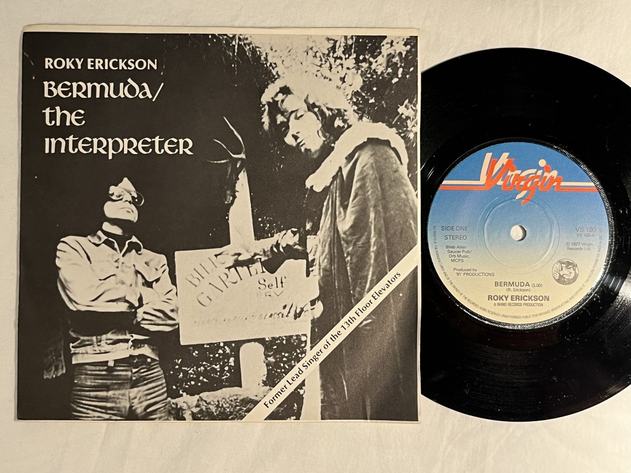 Omslagsbild för skivan ROKY ERICKSON bermuda 7" -77 UK VIRGIN VS 180