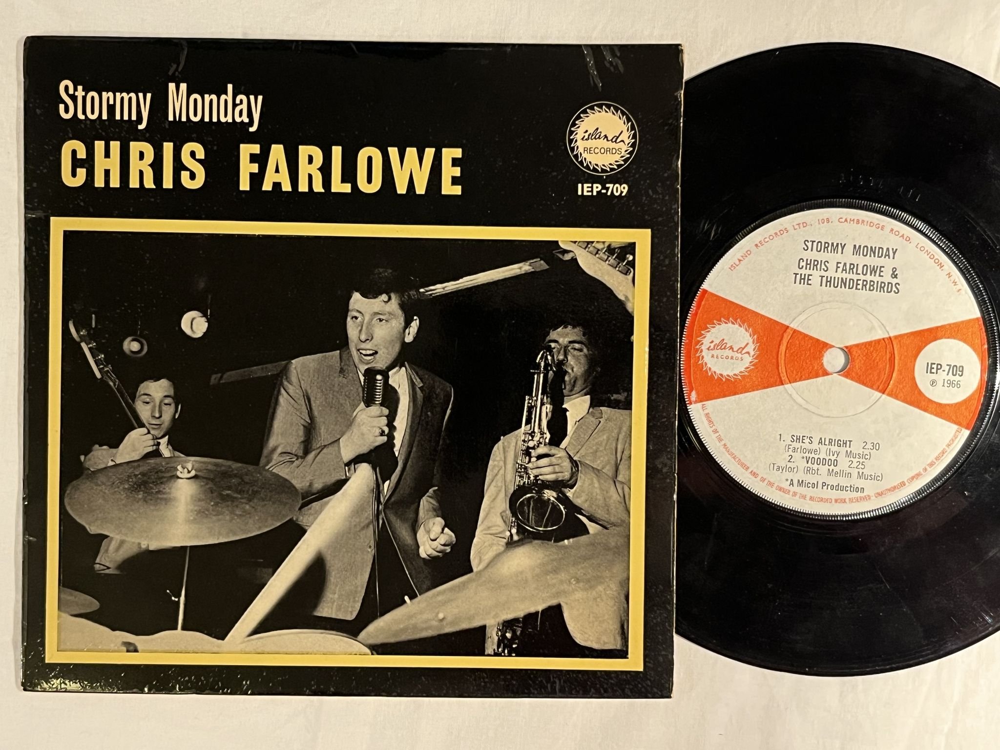 Omslagsbild för skivan CHRIS FARLOWE Stormy Monday 7" -66 UK island IEP-709 *** Rare RnB/beat ***