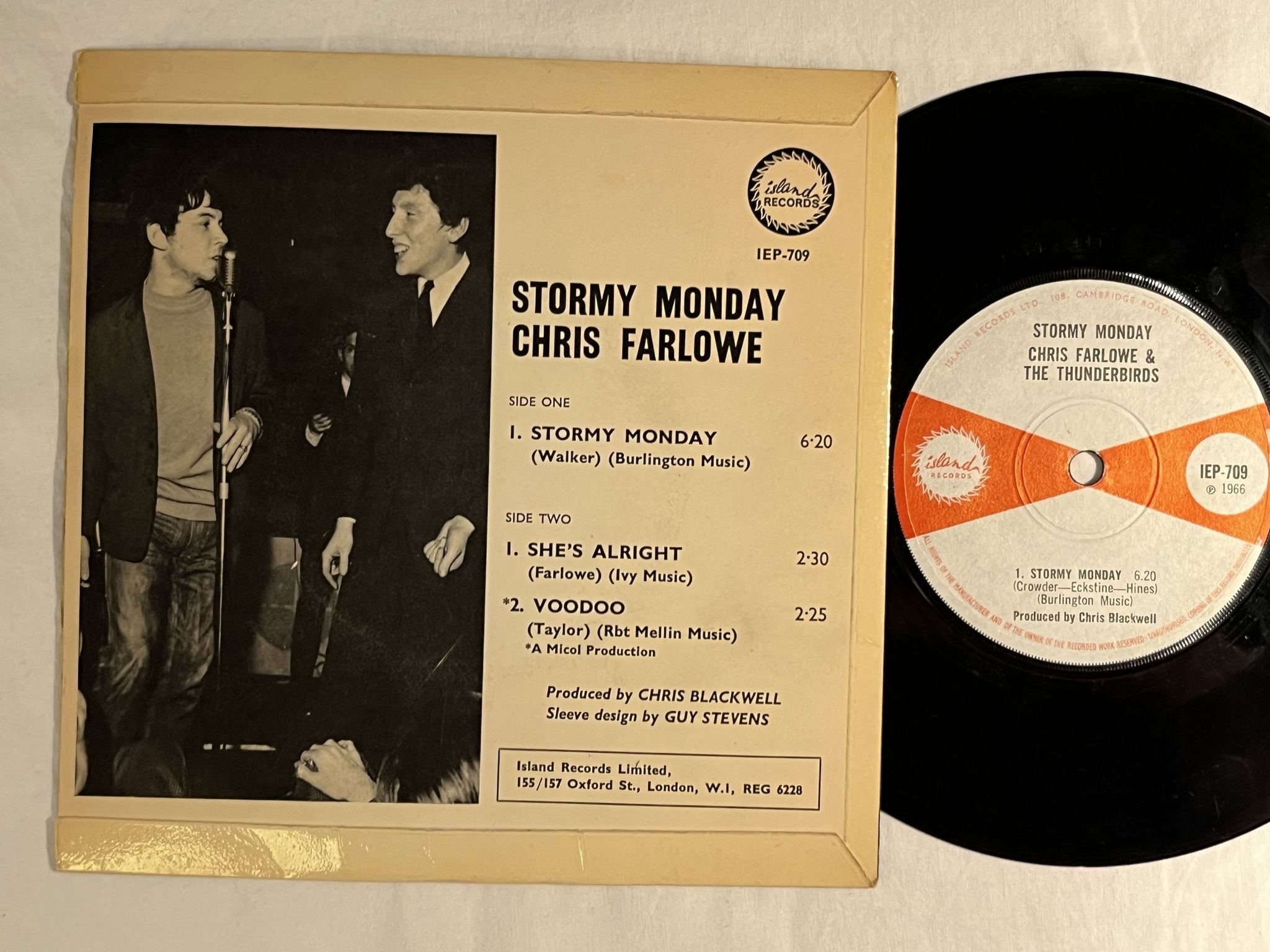 Omslagsbild för skivan CHRIS FARLOWE Stormy Monday 7" -66 UK island IEP-709 *** Rare RnB/beat ***