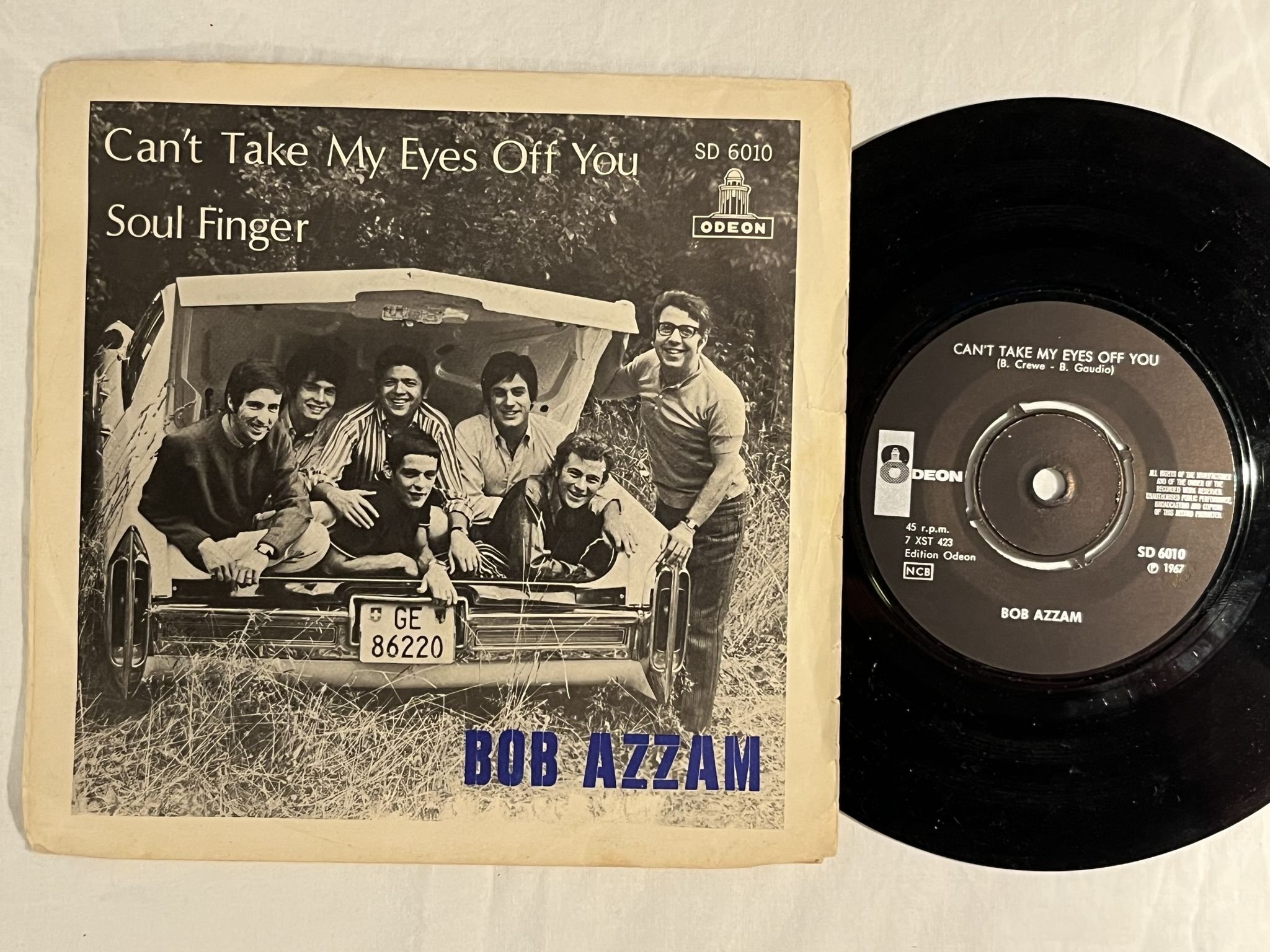 Omslagsbild för skivan BOB AZZAM can't take my eyes off you 7" -67 Swe ODEON SD 6010