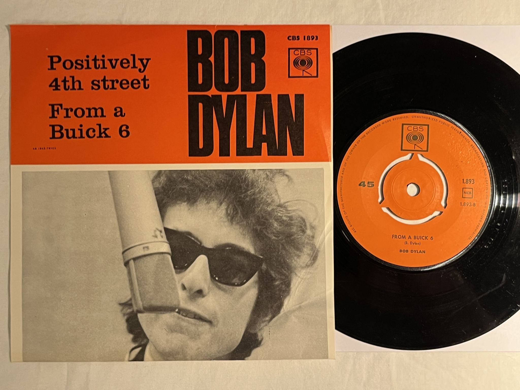 Omslagsbild för skivan BOB DYLAN positively 4th street 7" -65 Swe CBS 1.893