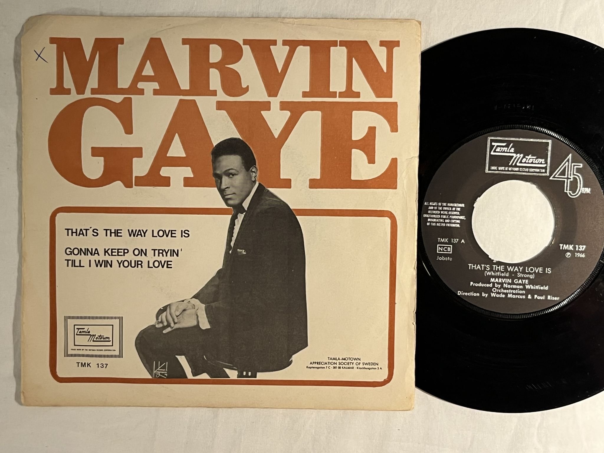Omslagsbild för skivan MARVIN GAYE That's The Way Love Is 7" -69 Swe TAMLA MOTOWN TMK 137