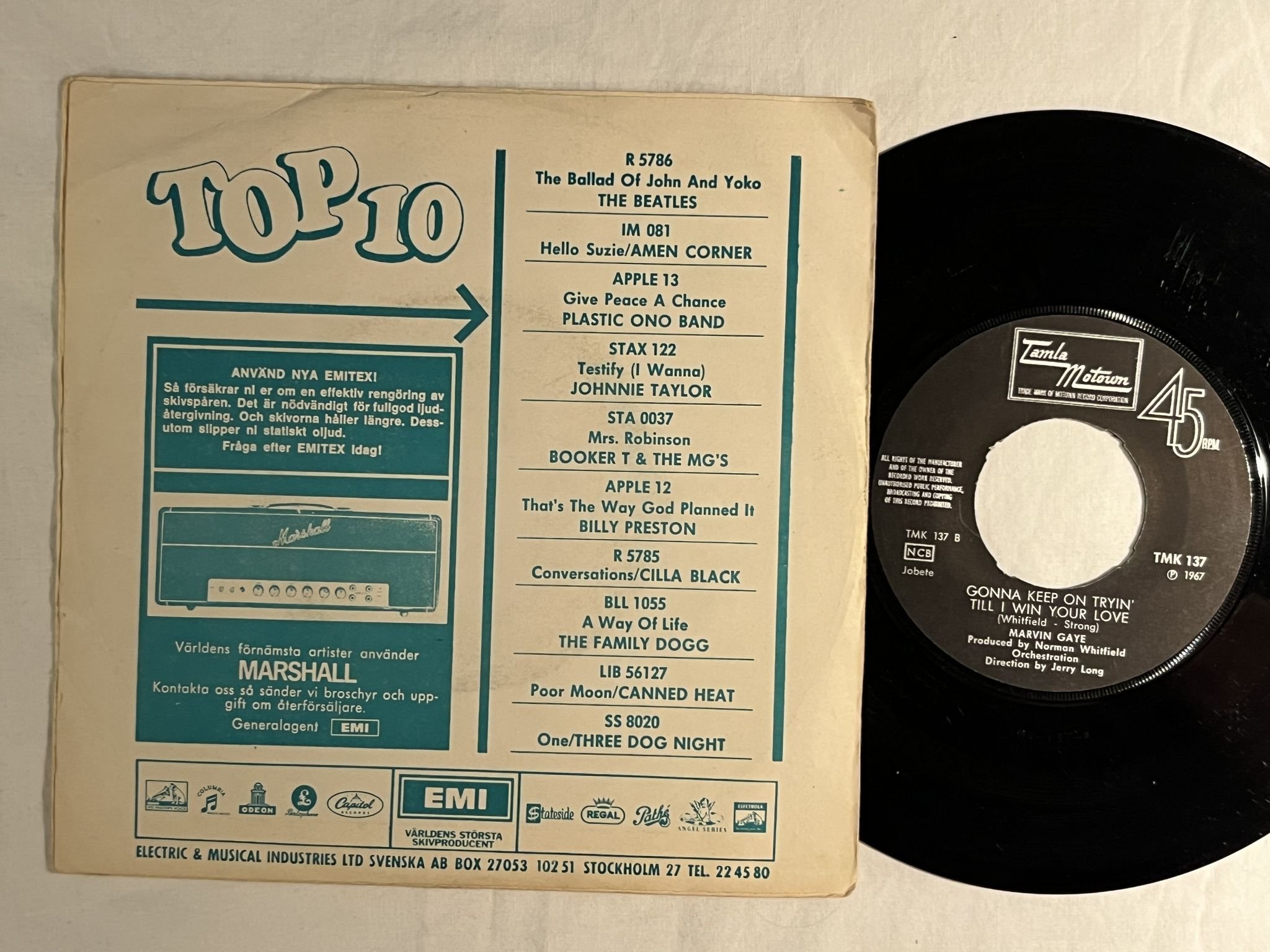 Omslagsbild för skivan MARVIN GAYE That's The Way Love Is 7" -69 Swe TAMLA MOTOWN TMK 137