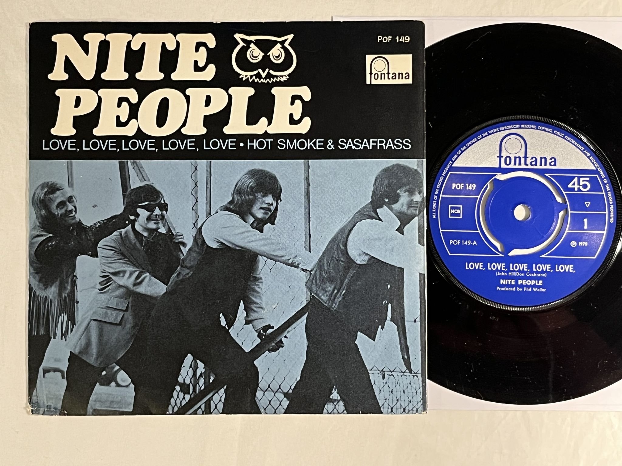 Omslagsbild för skivan NITE PEOPLE Love, Love, Love, Love, Love 7" -70 Norway FONTANA POF 149