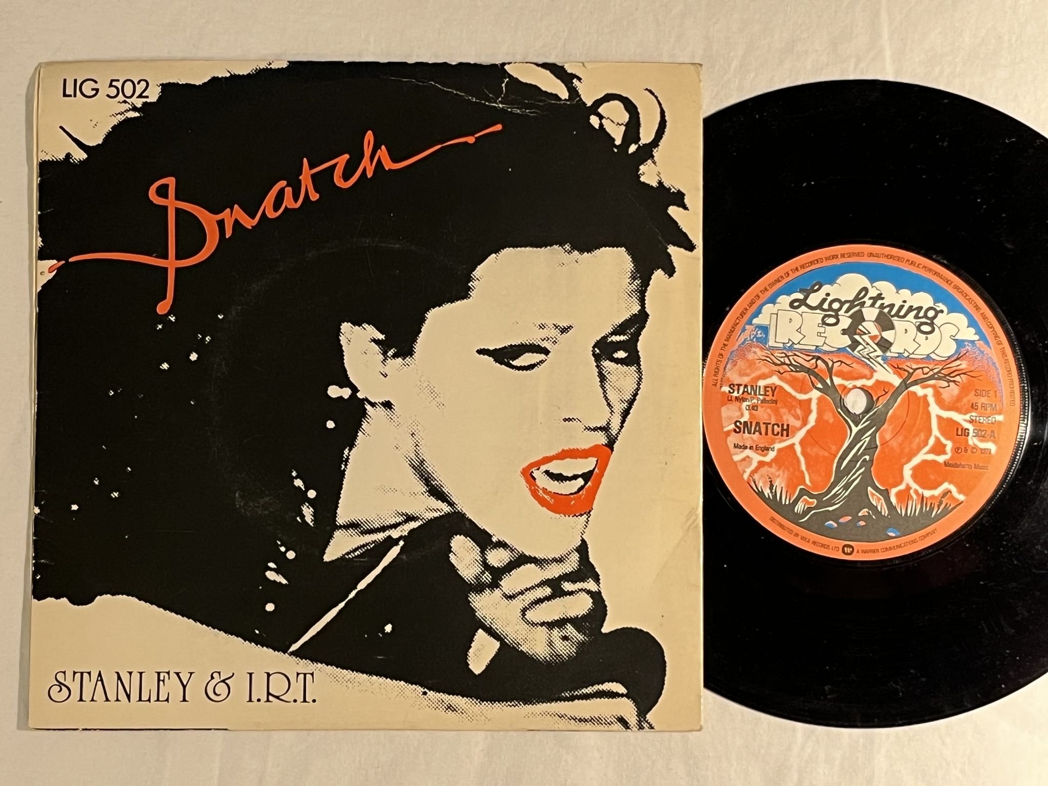 Omslagsbild för skivan SNATCH Stanley & I.R.T. 7" -77 UK LIGHTNING LIG 502
