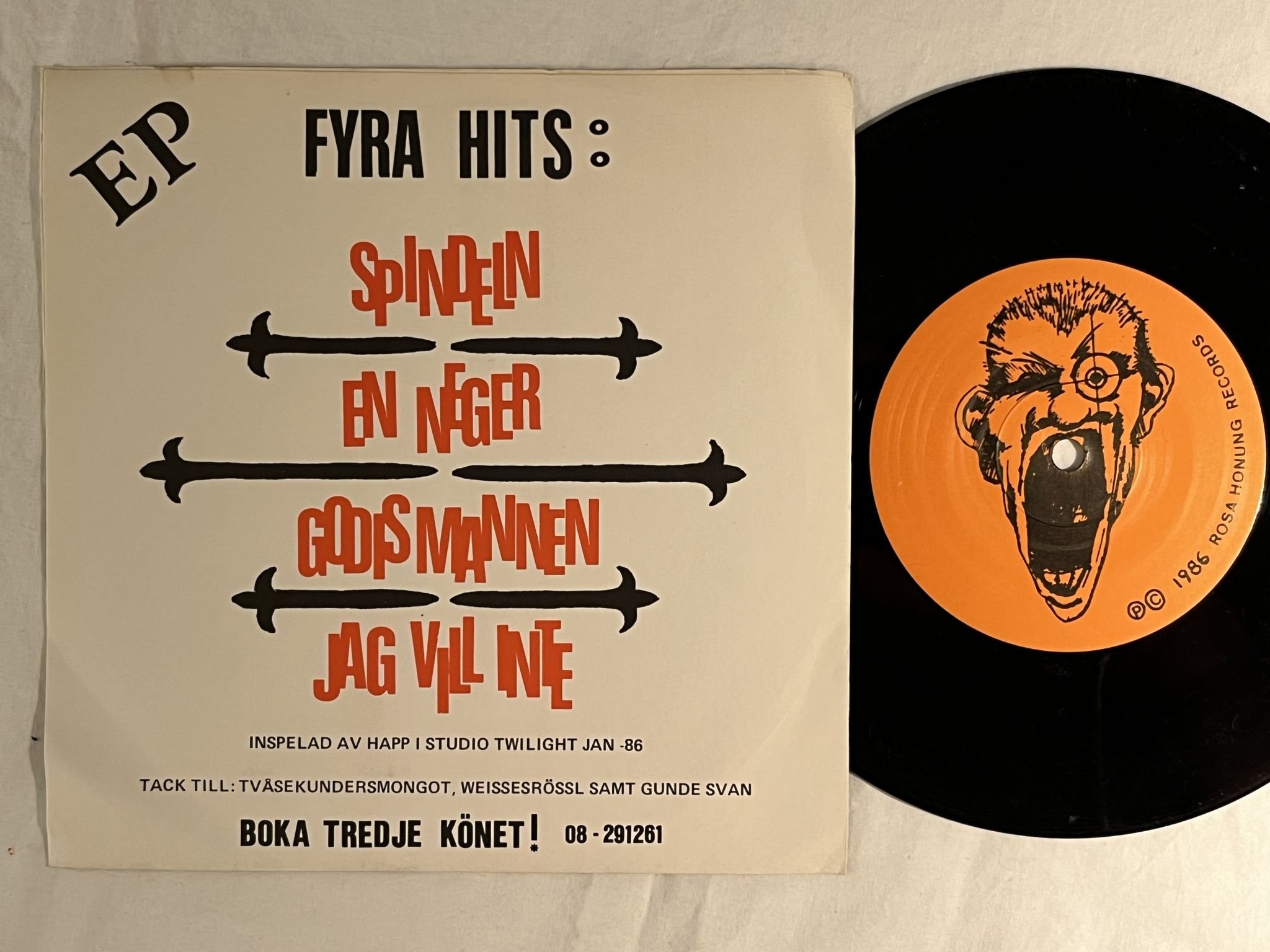Omslagsbild för skivan TREDJE KÖNET Fyra Hits 7" -86 ROSA HONUNG ROSA XP 25