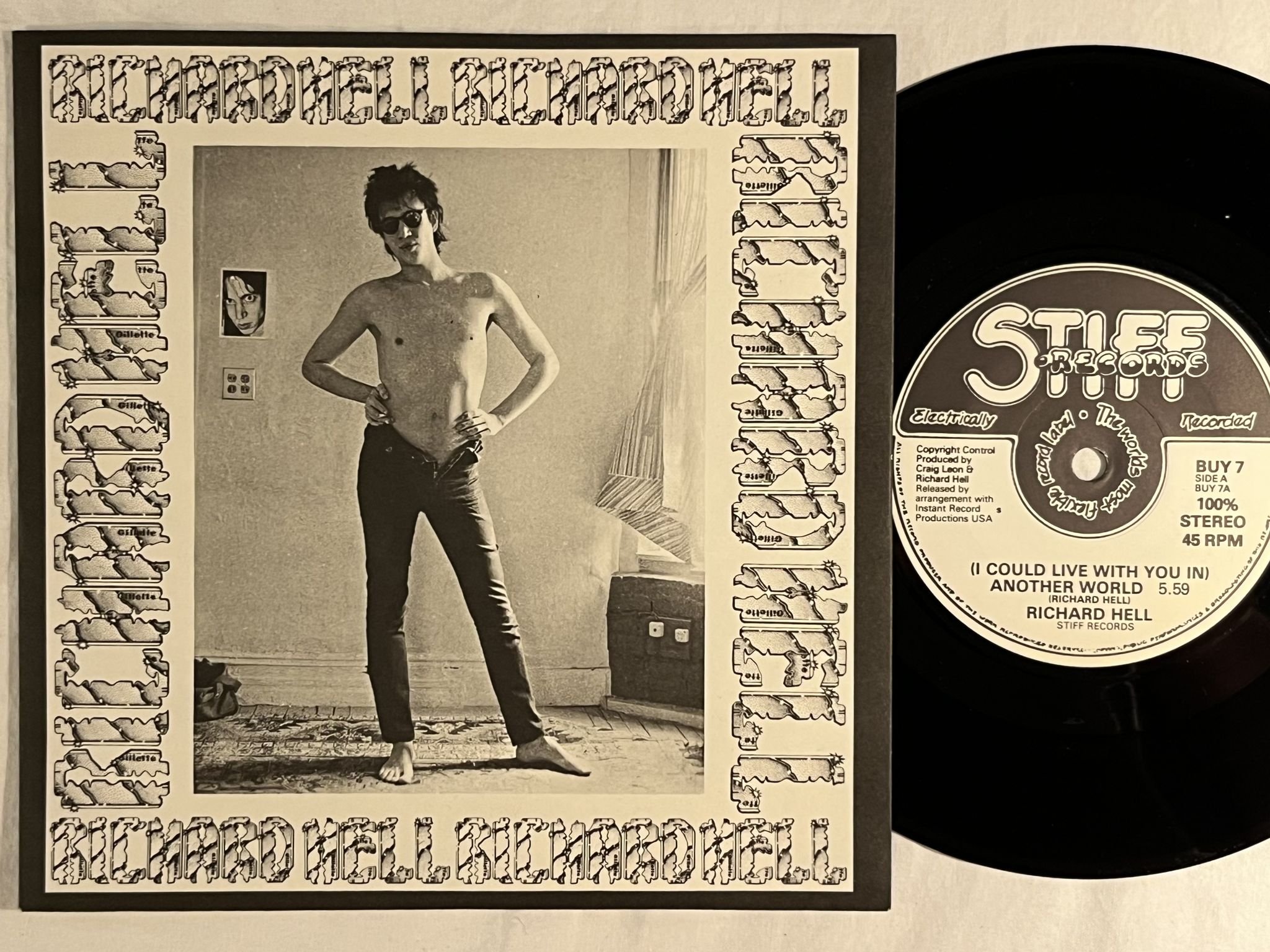 Omslagsbild för skivan RICHARD HELL Another World 7" -76 UK STIFF BUY 7 *** NUMBERED #6150 ***