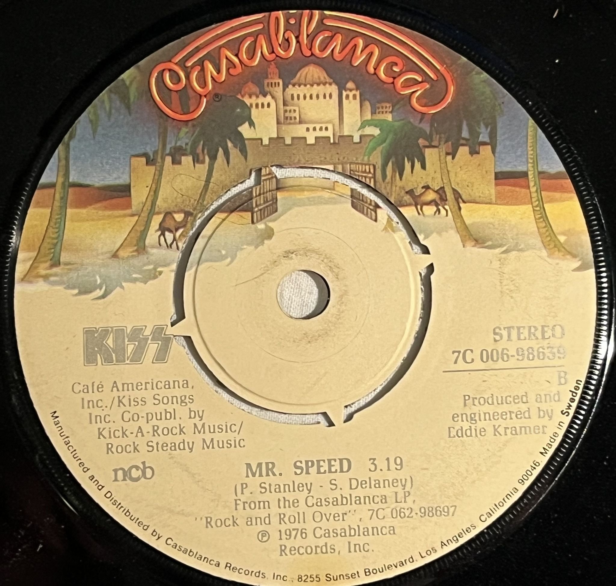 Omslagsbild för skivan KISS hard luck woman 7" -76 ncb CASABLANCA 7C 006-98639