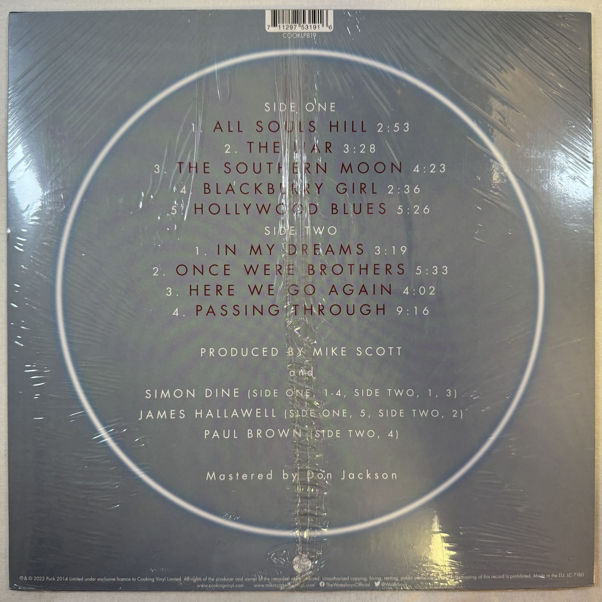 Omslagsbild för skivan THE WATERBOYS all souls hill LP -2022 Cooking Vinyl – COOKLP819