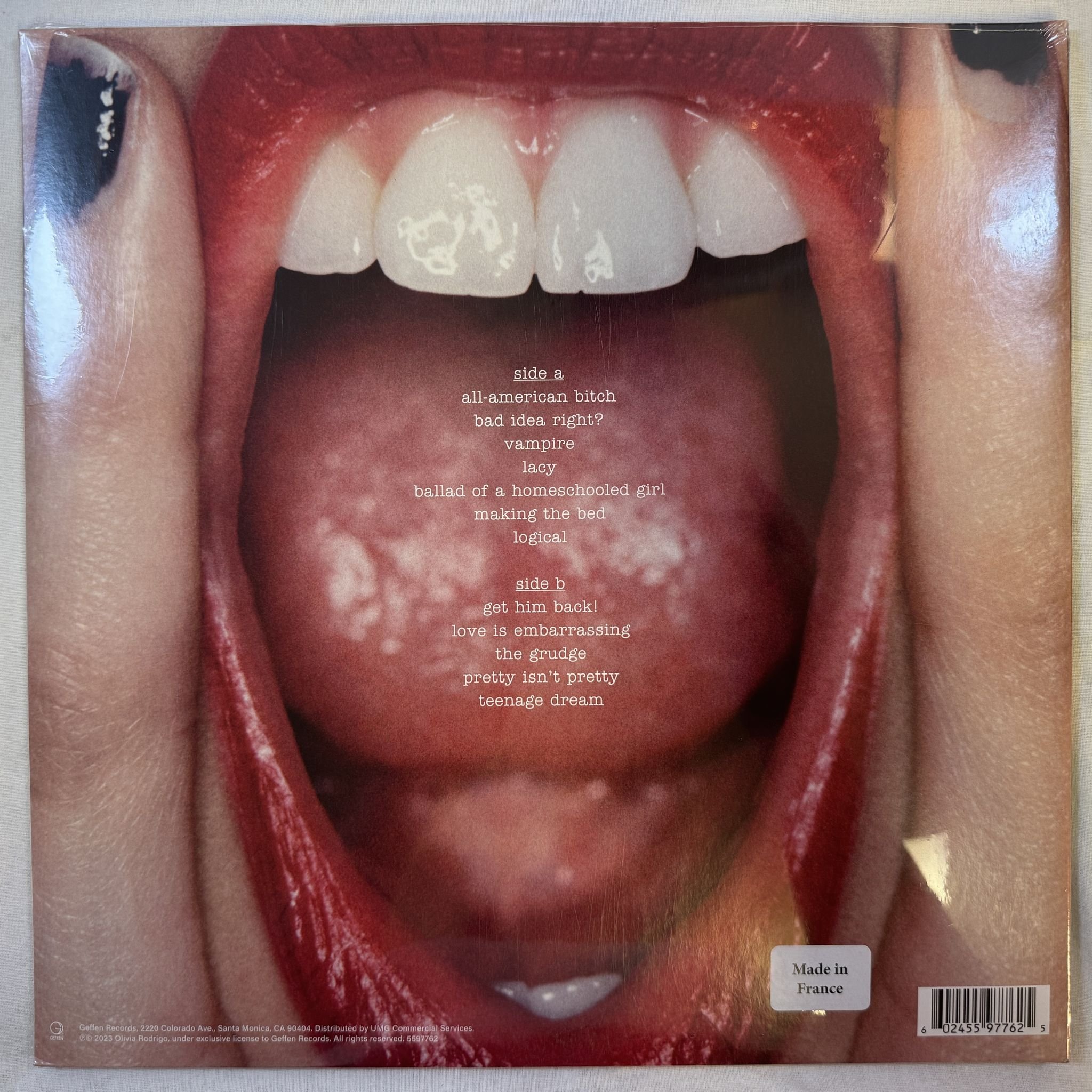 Omslagsbild för skivan OLIVIA RODRIGO guts LP -2023 Geffen Records – 5597762