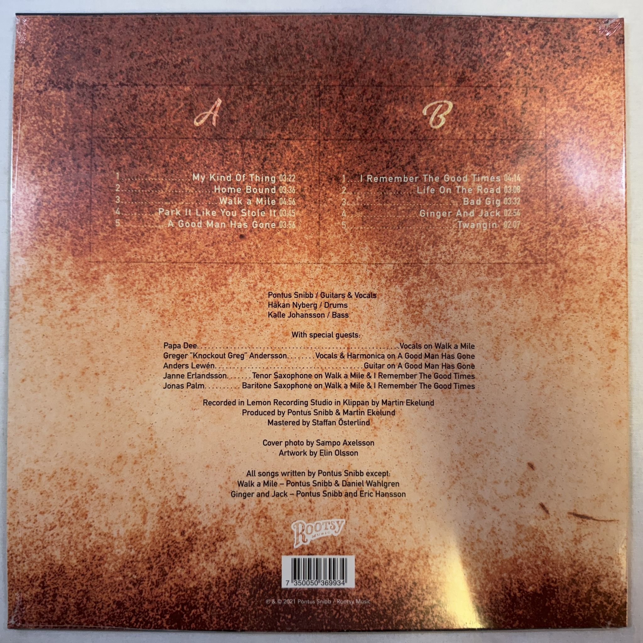 Omslagsbild för skivan PONTUS SNIBB'S WRECK OF BLUES homebound LP -2021 Rootsy – ROOTSYLP193