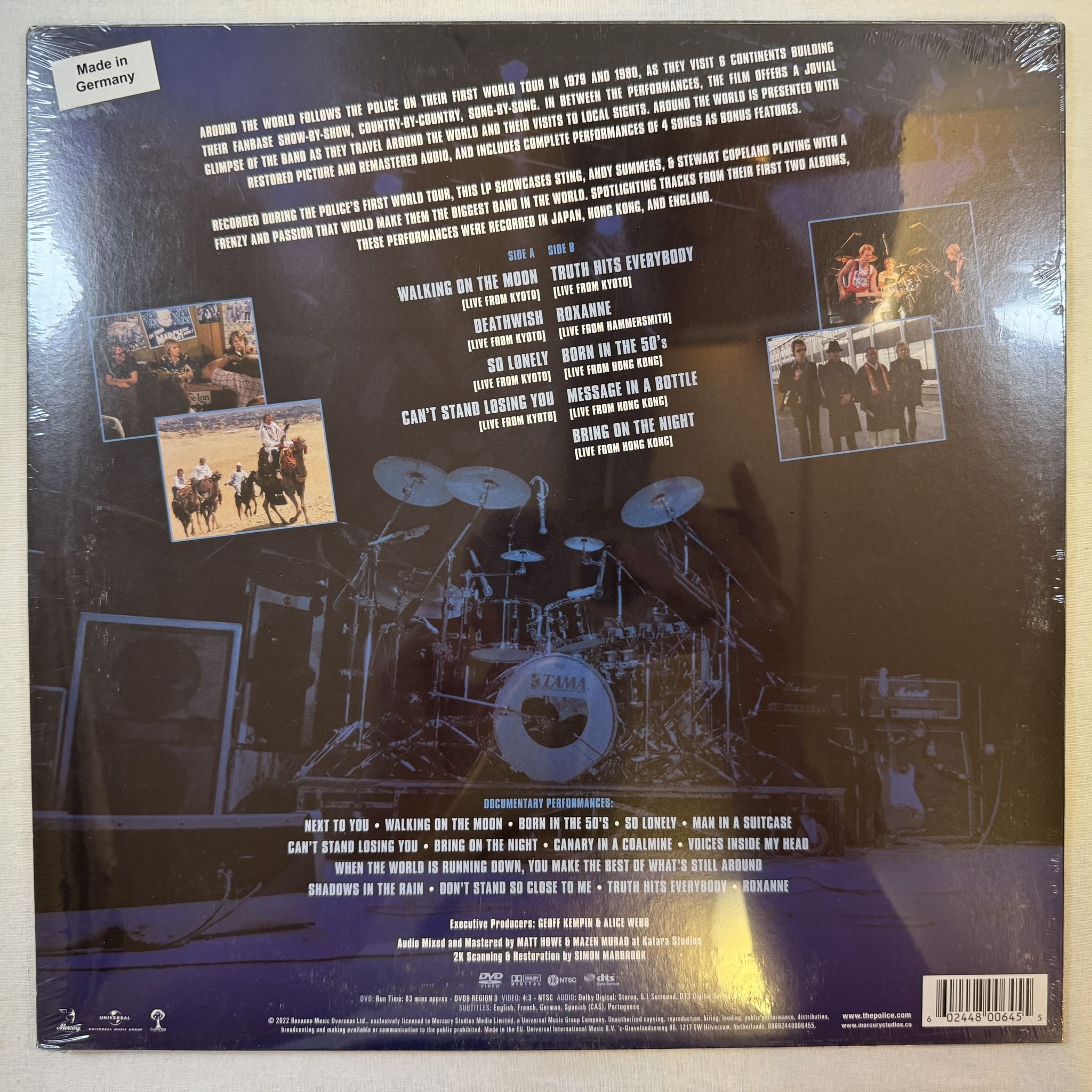 Omslagsbild för skivan THE POLICE around the world LP -2023 00602448006455