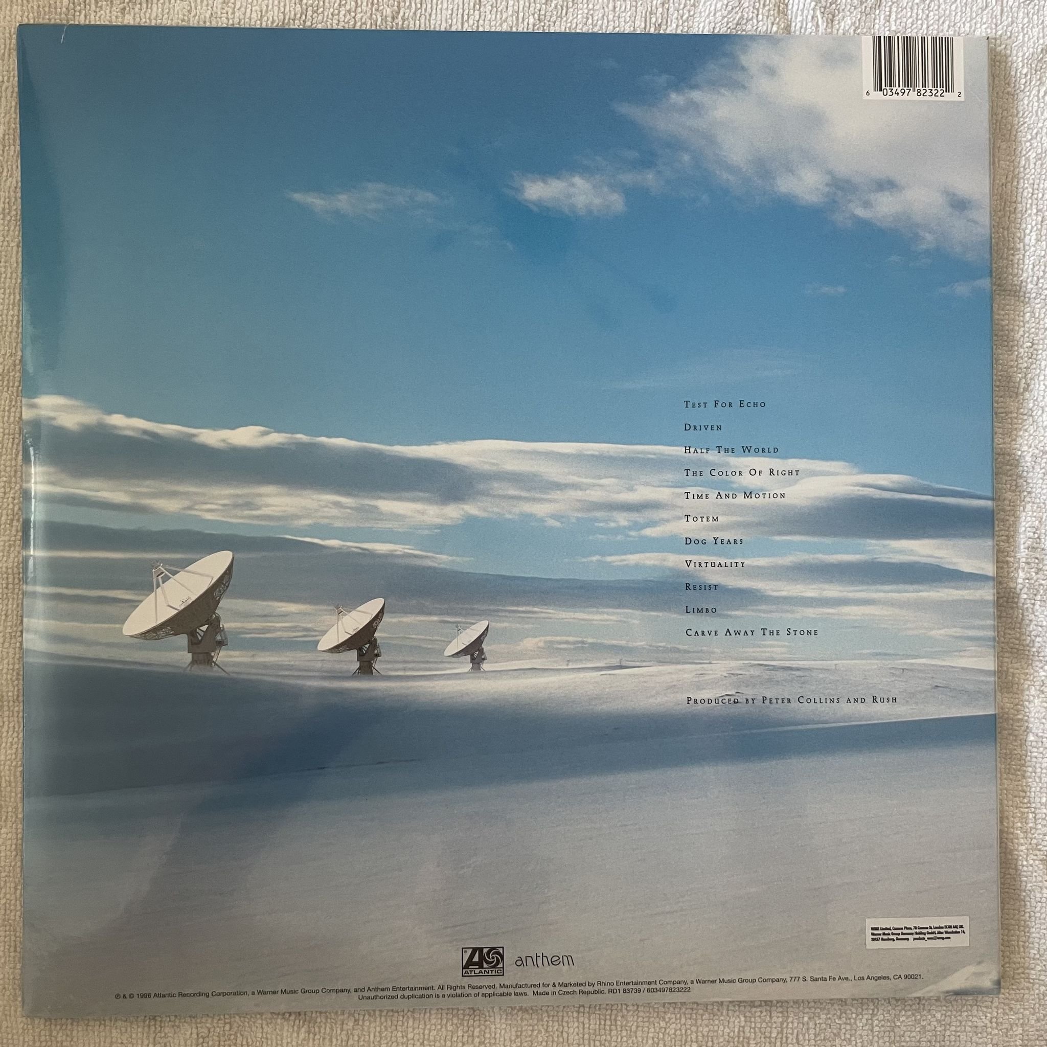 Omslagsbild för skivan RUSH test for echo LP -2025 Atlantic – RD1 83739