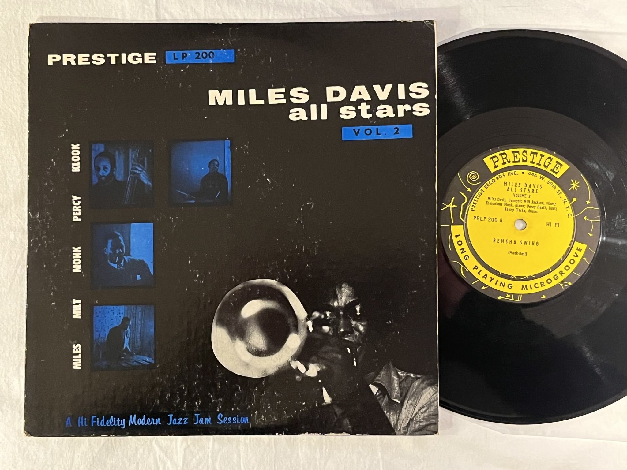 Omslagsbild för skivan MILES DAVIS ALL STARS vol 2 10" US -55 US PRESTIGE LP 200 ** 446 W. 50th St **