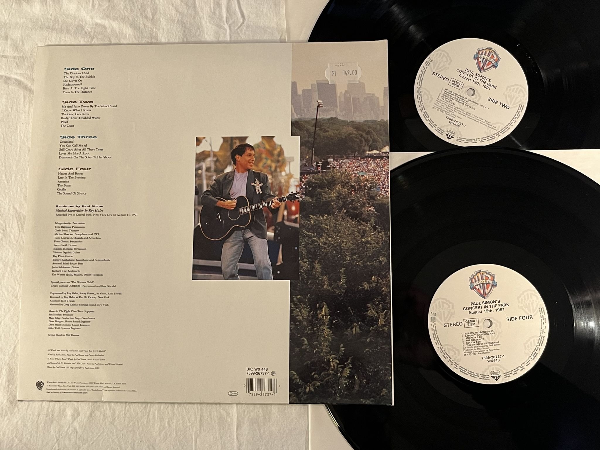 Omslagsbild för skivan PAUL SIMON Paul Simon's Concert In The Park 2xLP -91 WARNER 7599-26737-1