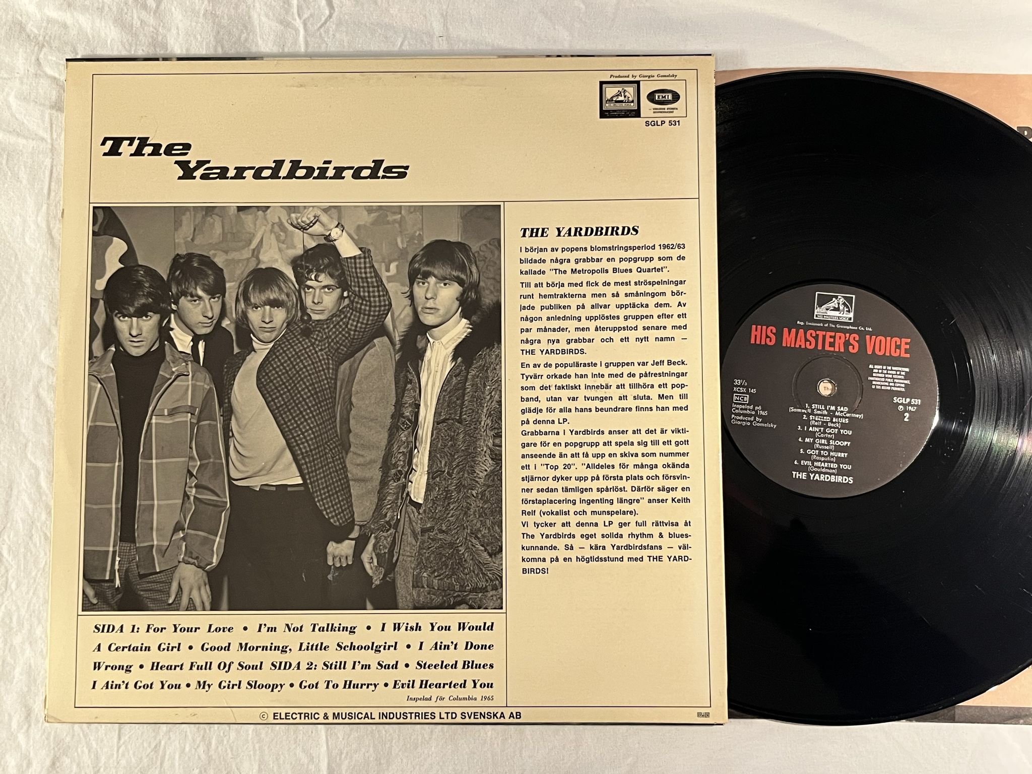 Omslagsbild för skivan YARDBIRDS s/t LP -67 Swe HIS MASTER'S VOICE SGLP 531