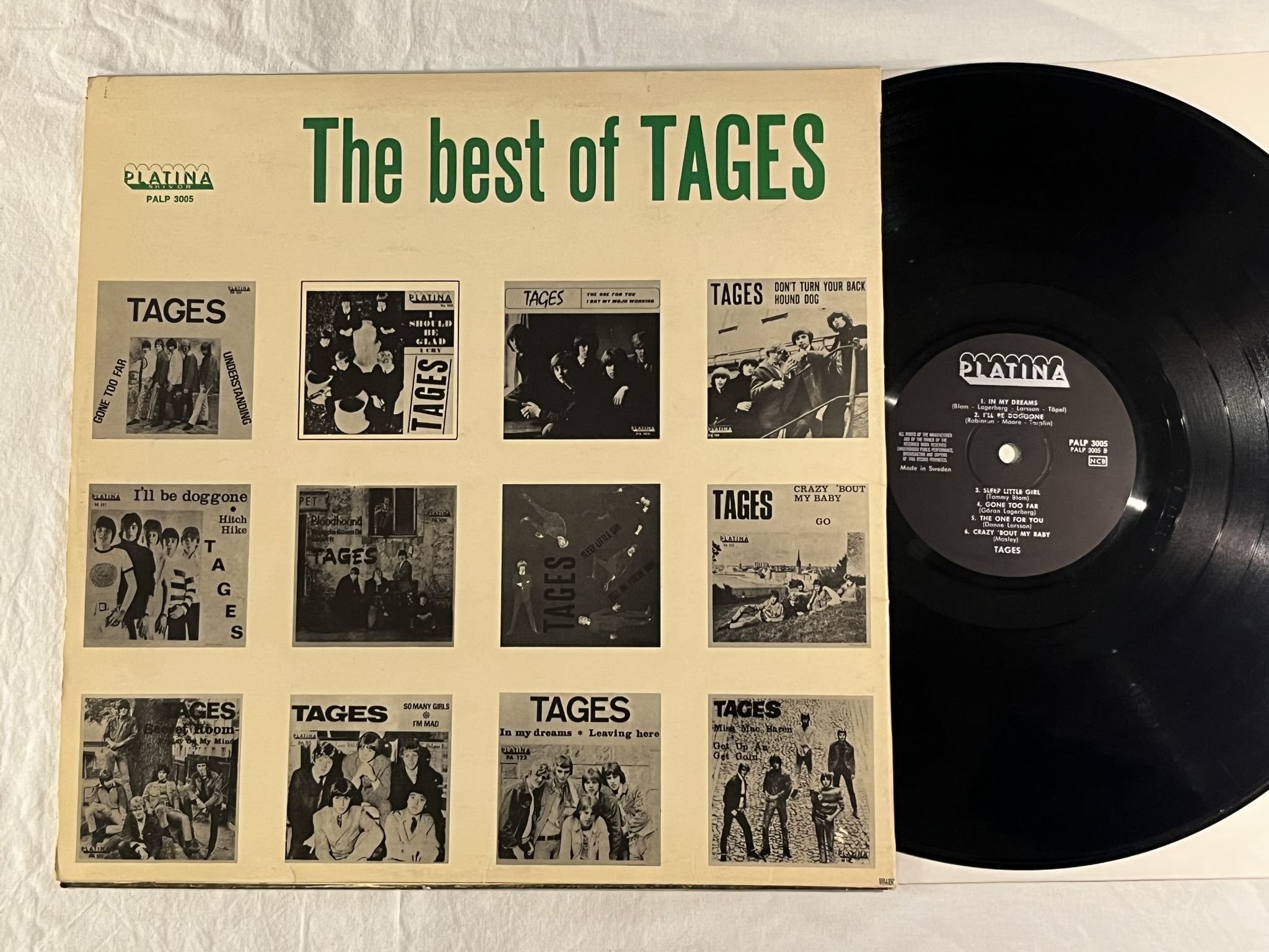 Omslagsbild för skivan TAGES the best of LP -67 Swe PLATINA PALP 3005