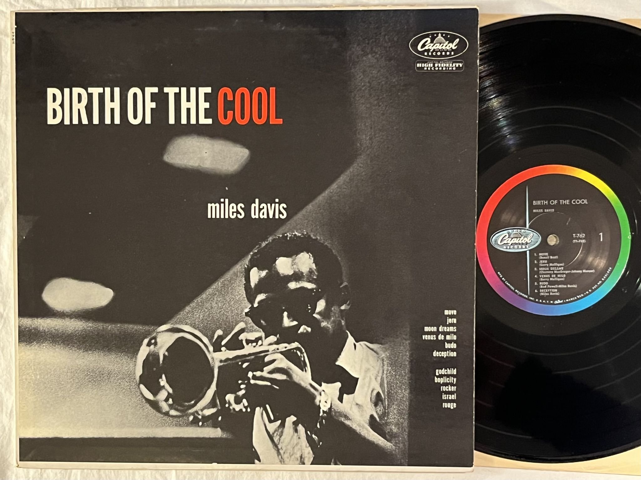 Omslagsbild för skivan MILES DAVIS birth of the cool LP -6? US CAPITOL T-762