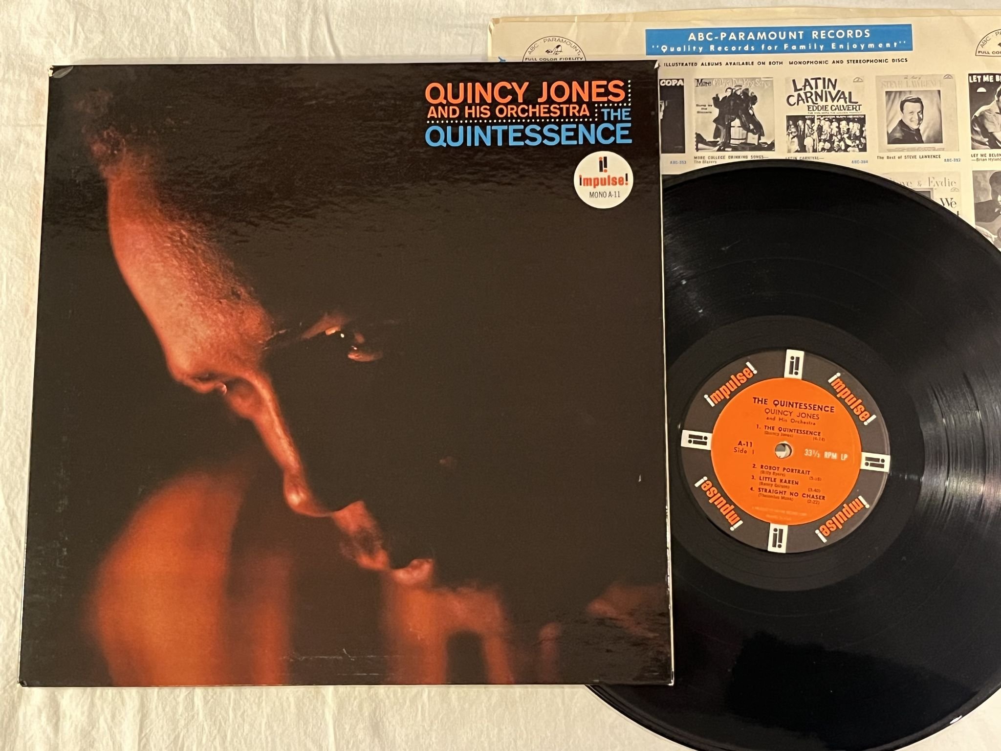 Omslagsbild för skivan QUINCY JONES the quintessence LP -62 US IMPULSE A-11 ** AM-PAR **