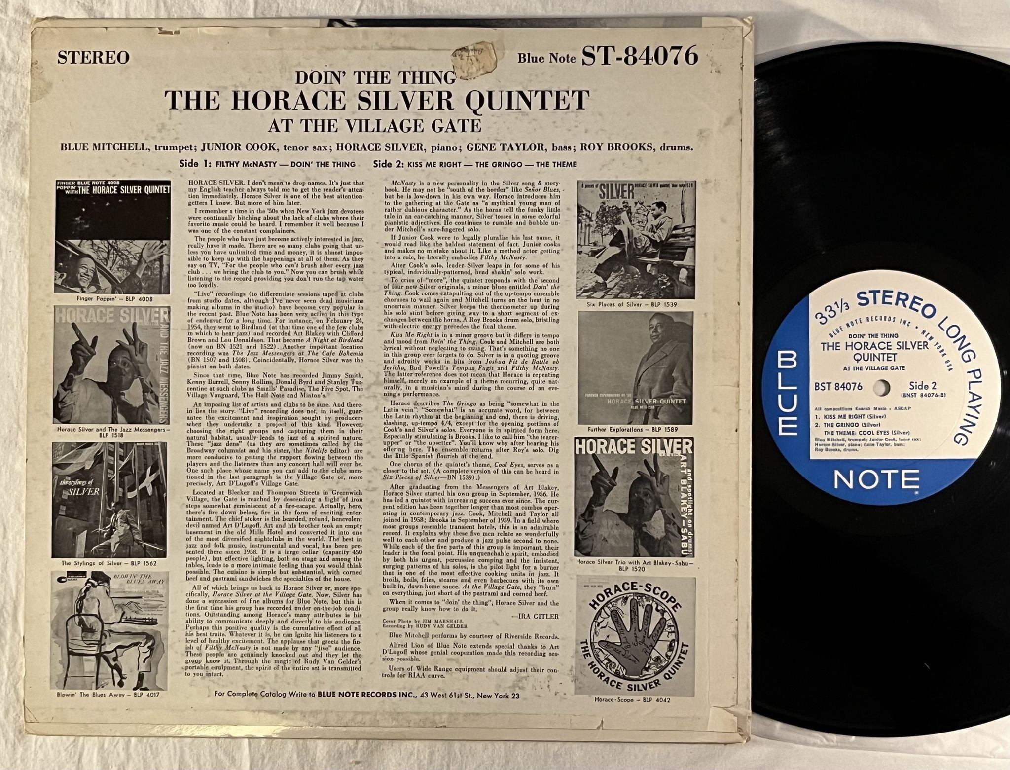 Omslagsbild för skivan The Horace Silver Quintet – Doin' The Thing LP -61 US BLUE NOTE BST 84076