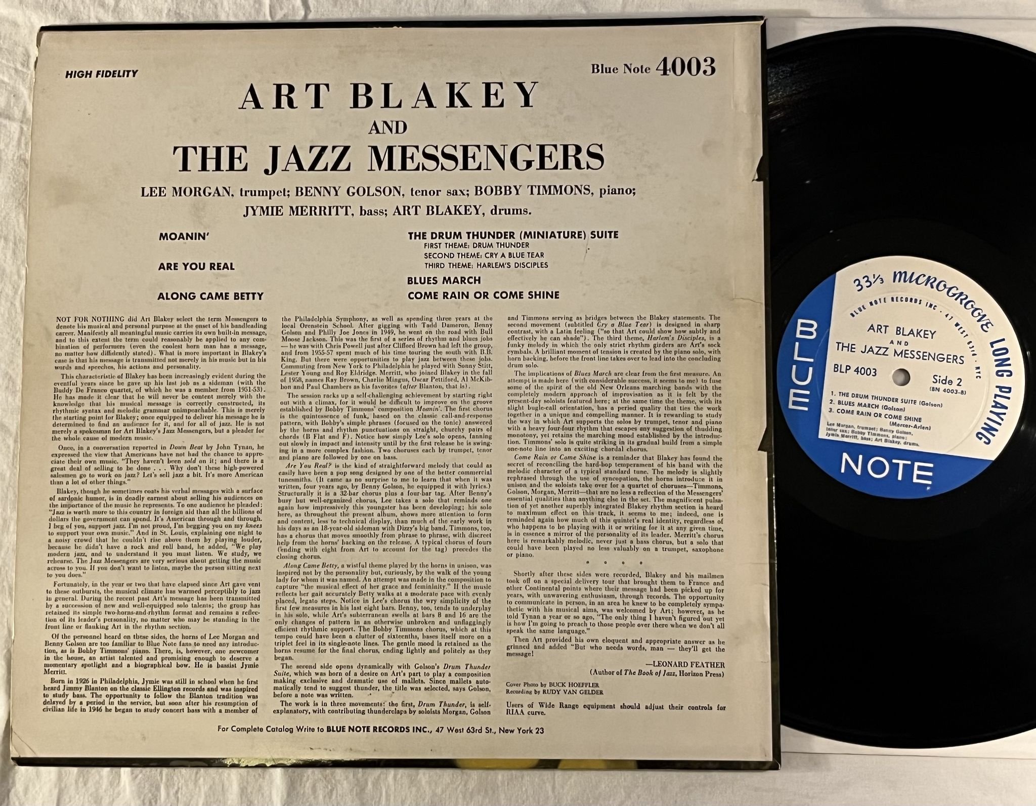 Omslagsbild för skivan ART BLAKEY & THE JAZZ MESSENGERS s/t LP -58 US BLUE NOTE BLP 4003 ** 47 West **