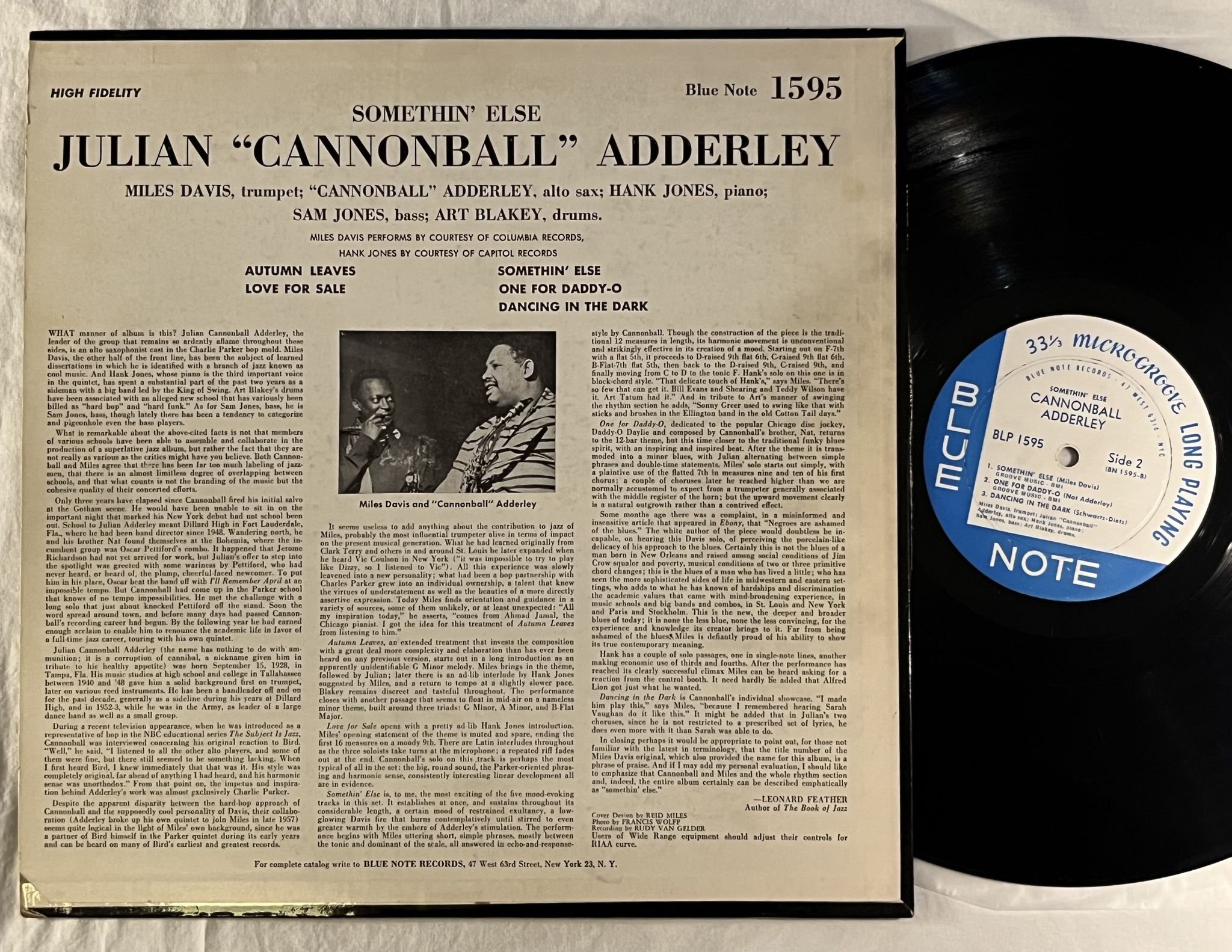 Omslagsbild för skivan CANNONBALL ADDERLEY somethin else LP -58 US BLUE NOTE BLP 1595 ** 47 West **