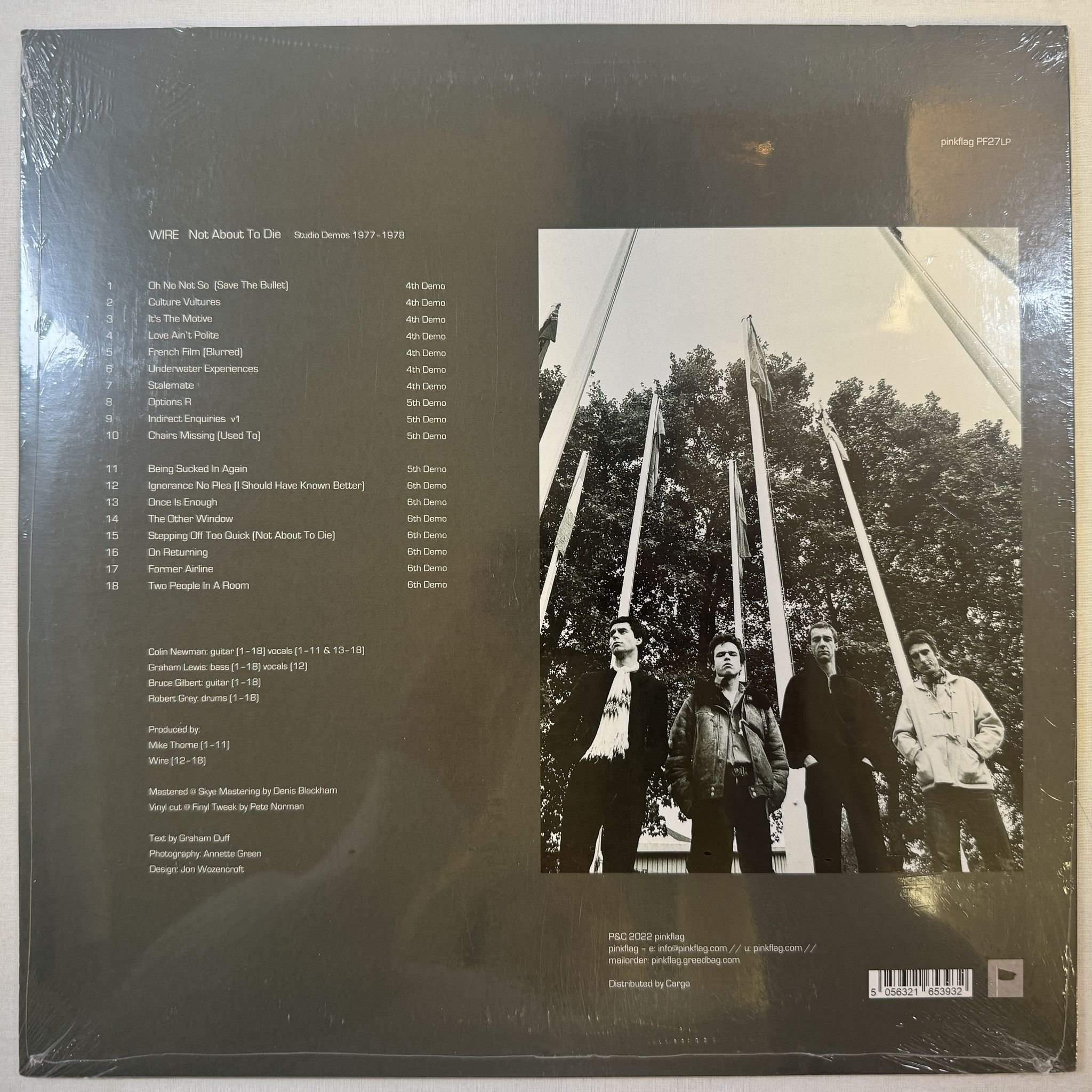 Omslagsbild för skivan WIRE not about to die LP -2022 Pinkflag – PF27LP