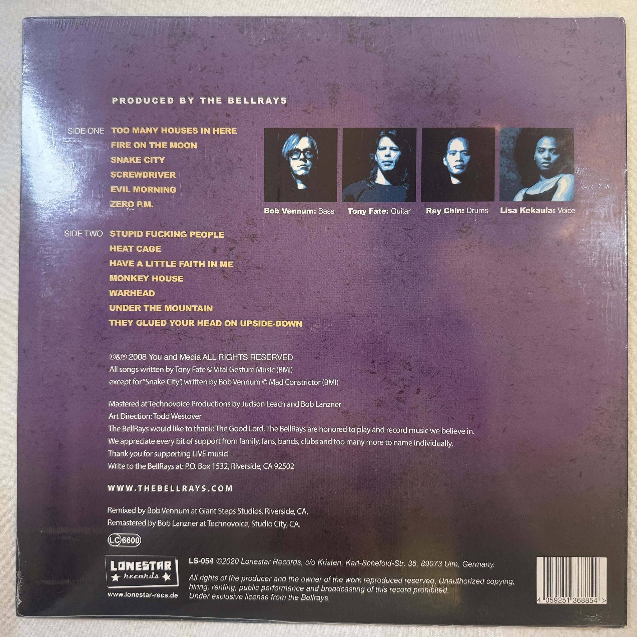 Omslagsbild för skivan THE BELLRAYS grand fury - Remixed / remastered LP -2020 Lonestar Records LS-054