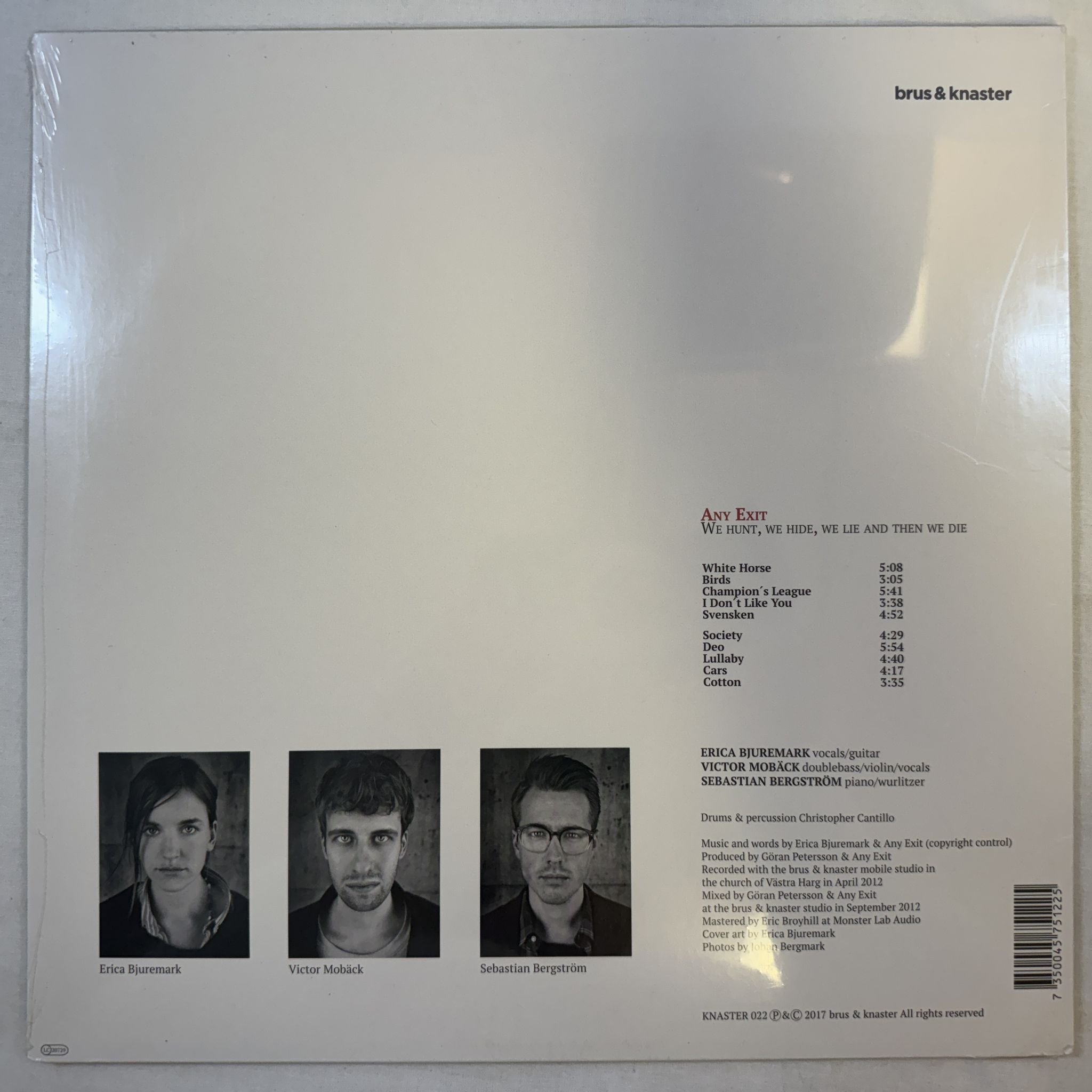 Omslagsbild för skivan ANY EXIT we hunt we hide we lie and then we die LP -2017 7350045751225