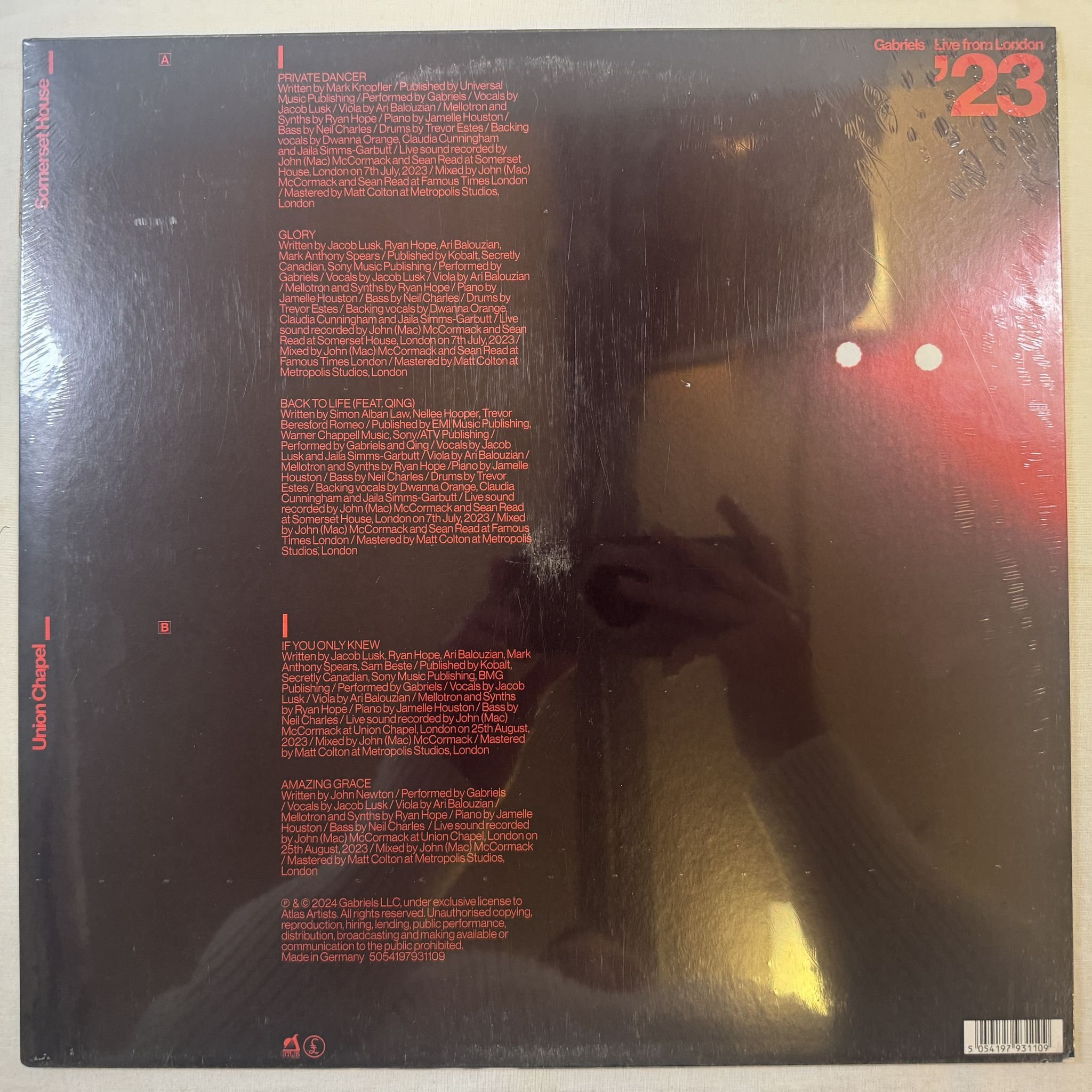 Omslagsbild för skivan GABRIELS live from London '23 12' -2024 Parlophone – 5054197931109
