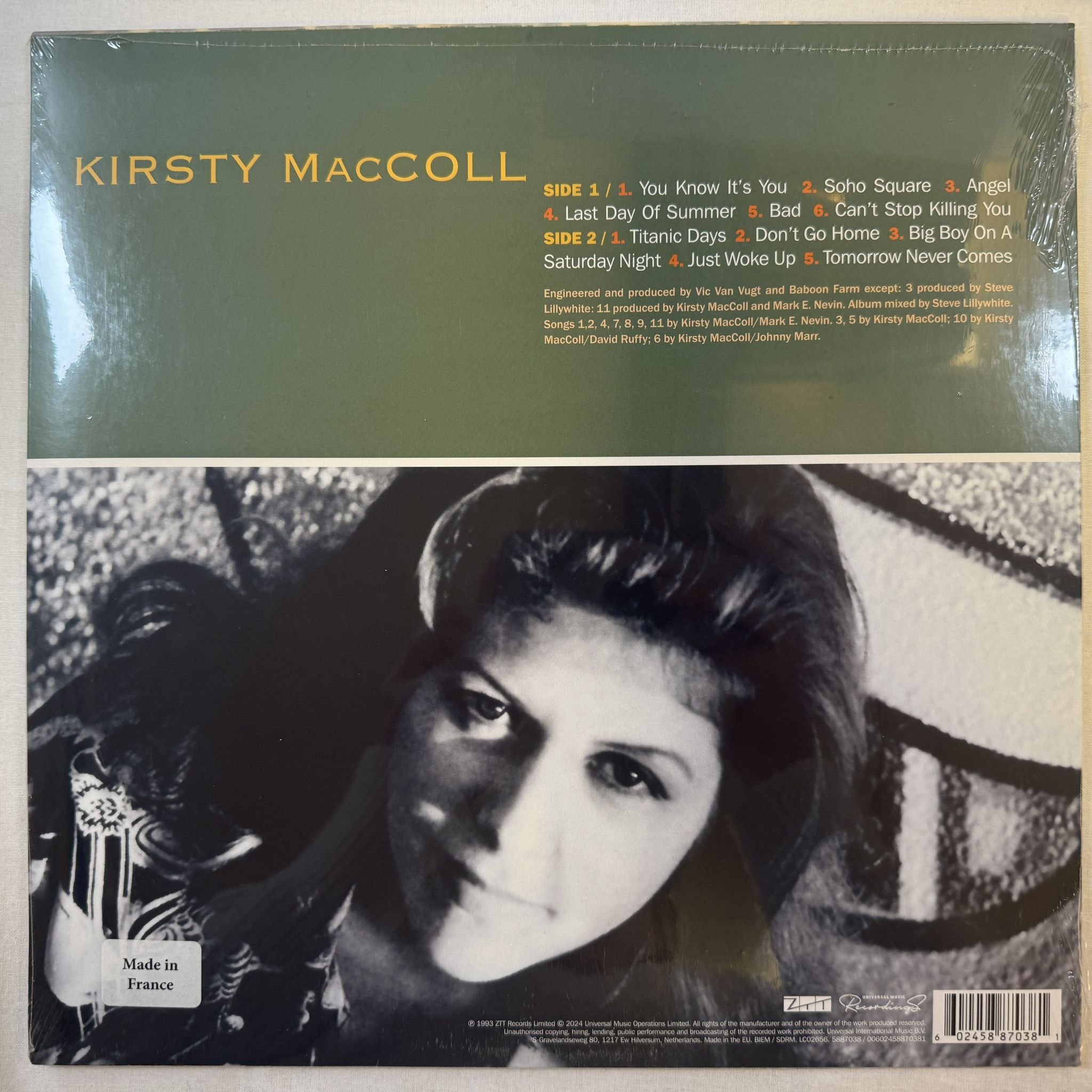 Omslagsbild för skivan KIRSTY MACCOLL titanic days LP -2024 ZTT – 5887038