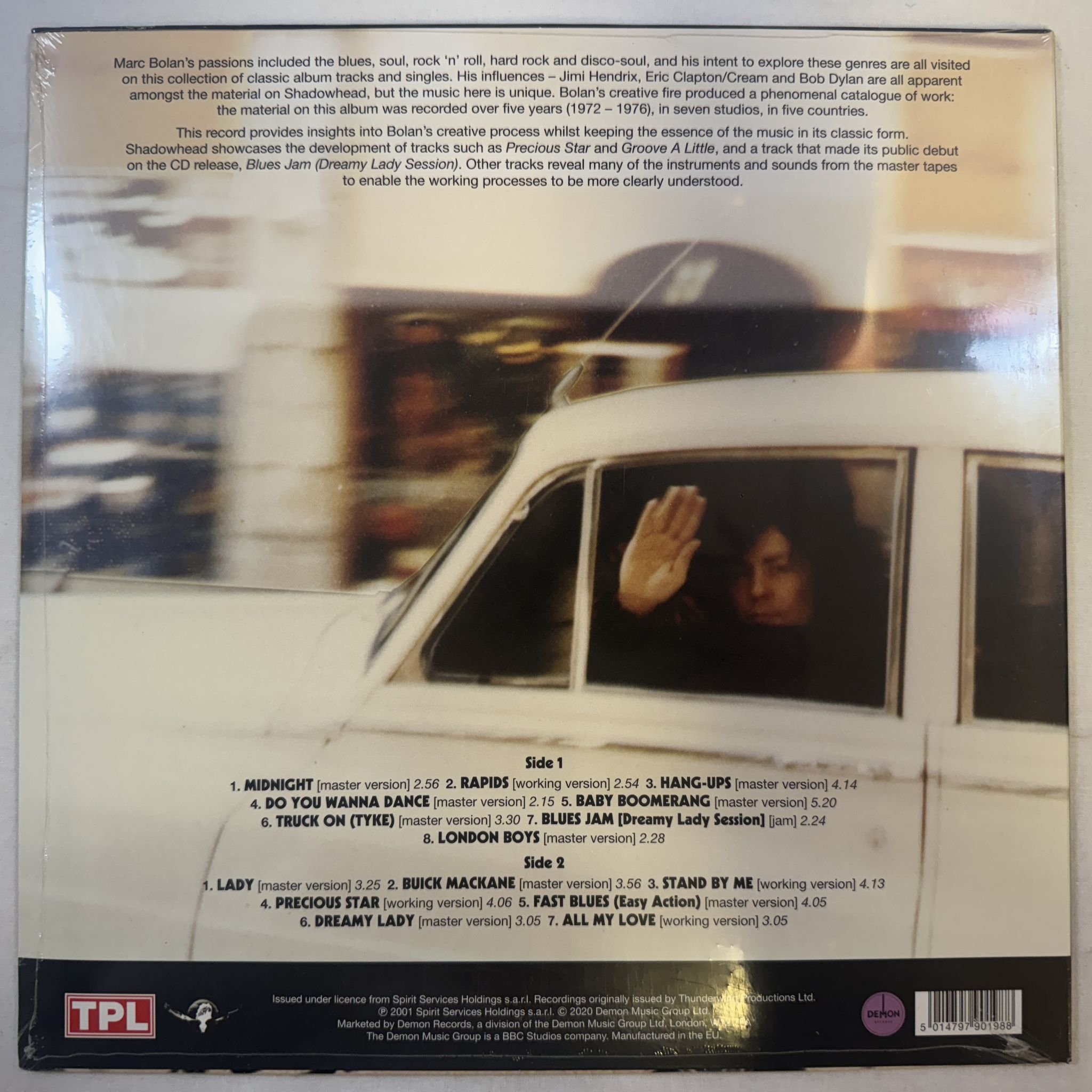 Omslagsbild för skivan MARC BOLAN & T. REX shadowhead LP -2020 Demon Records – DEMREC633