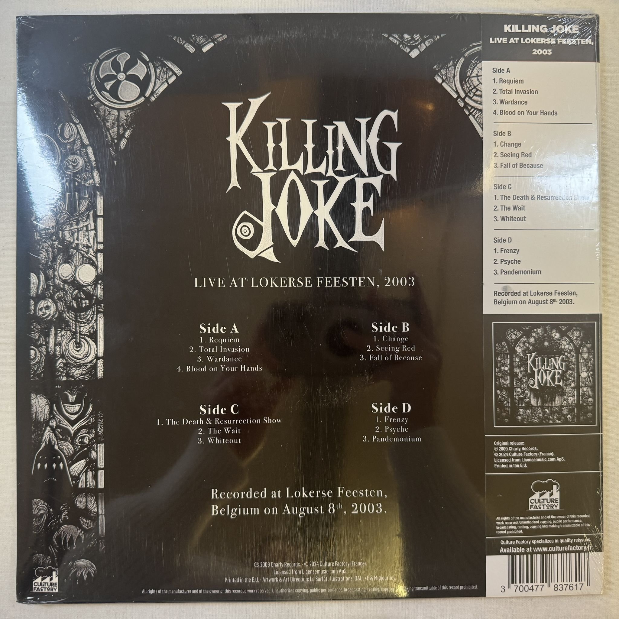 Omslagsbild för skivan KILLING JOKE live at Lokerse Feesten, 2003 LP -2024 Culture Factory – 783 761