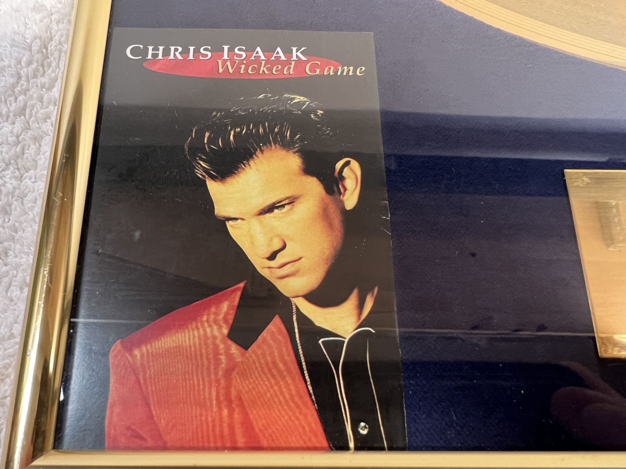 Omslagsbild för skivan CHRIS ISAAK wicked game * Inramad Guldskiva * LP 91 REPRISE 7599265131 * Rare *