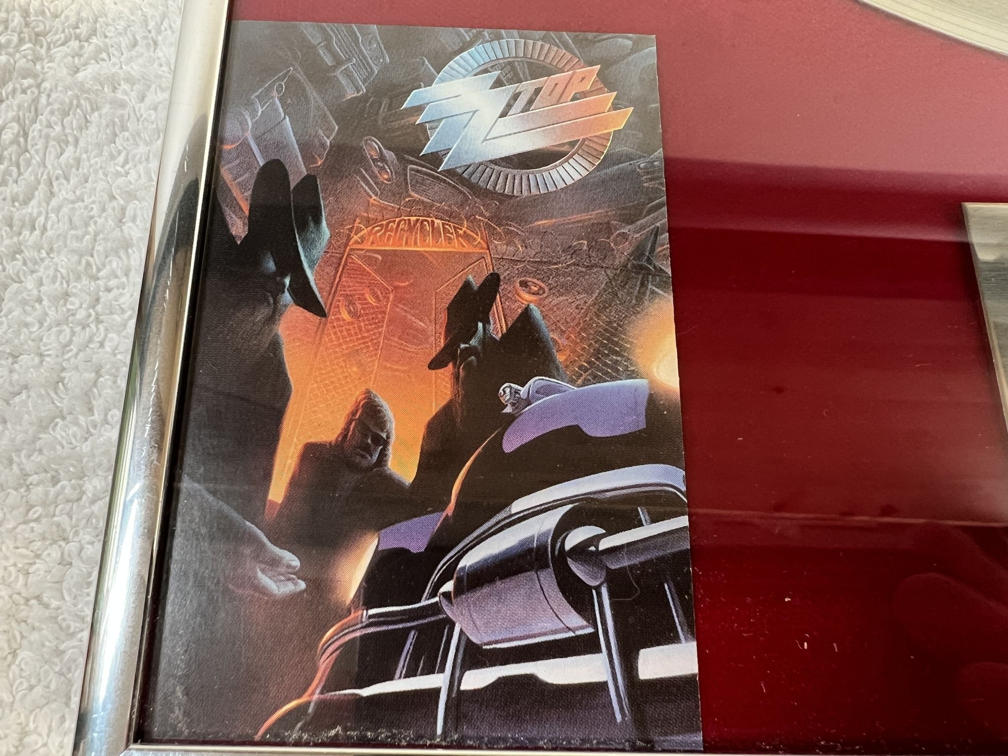 Omslagsbild för skivan ZZ TOP recycler * Inramad skiva * LP -90 Warner 7599-26265-1 * Super Rare *