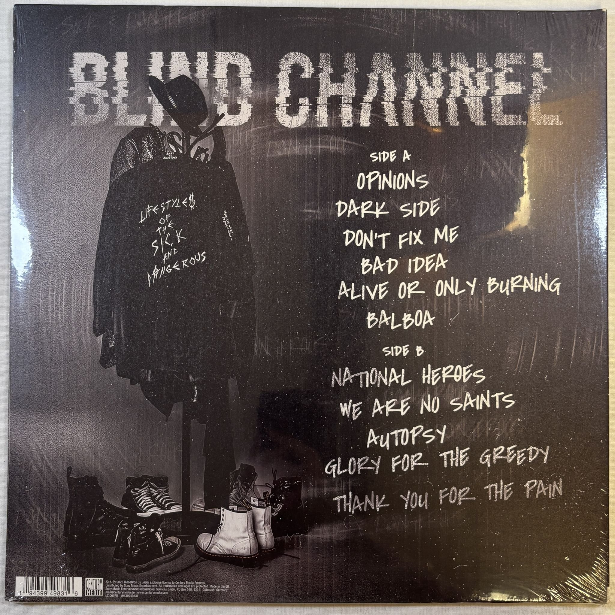 Omslagsbild för skivan BLIND CHANNEL Lifestyles Of The Sick & Dangerous LP Century Media 19439949831